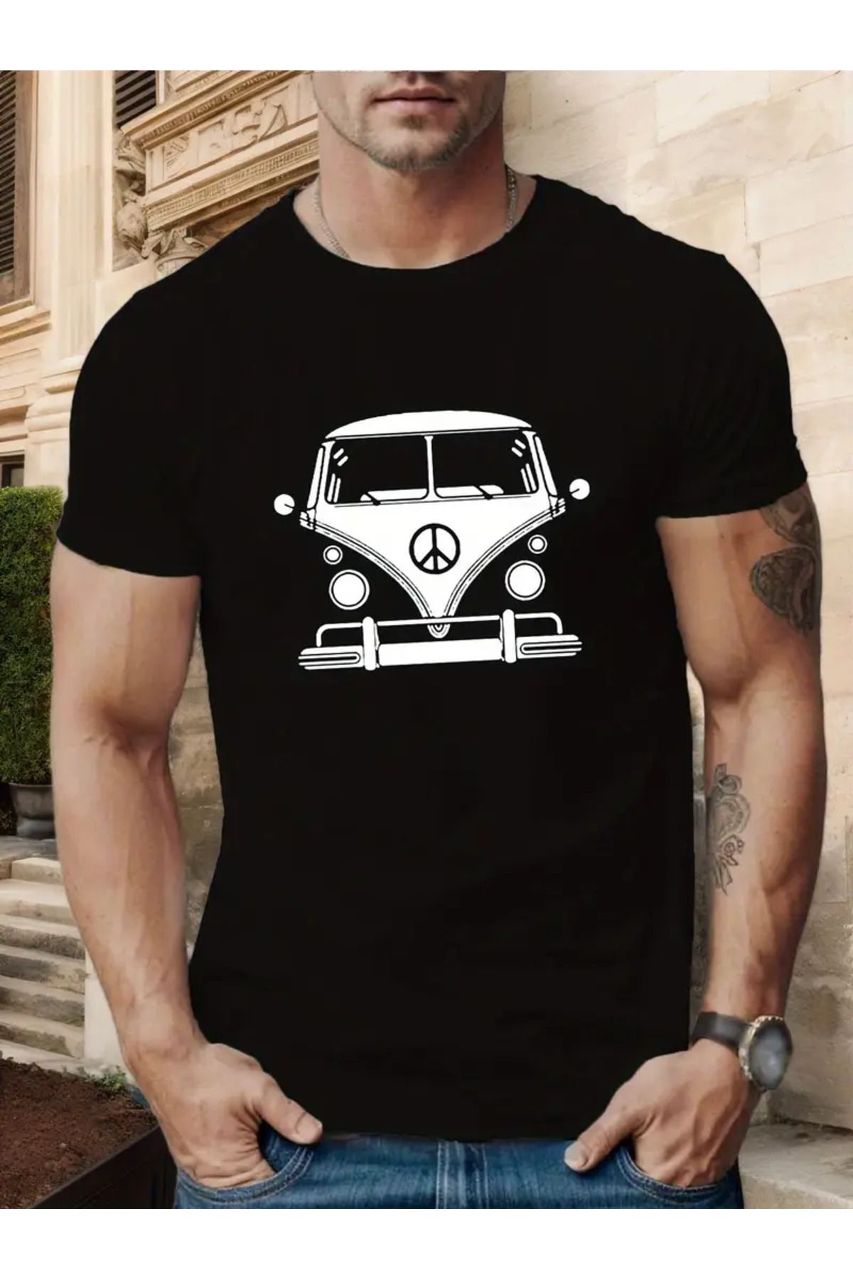 AEMİ Unisex Baskılı Oversize Bisiklet Yaka T-shirt