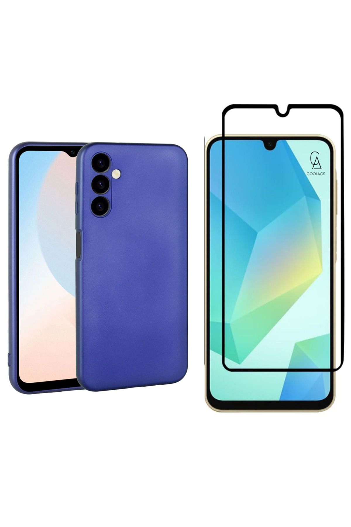 Coolacs Samsung Galaxy A16 ile Uyumlu Telefon Kılıfı ve 5d Tam Kaplayan Cam Ekran Koruyucu