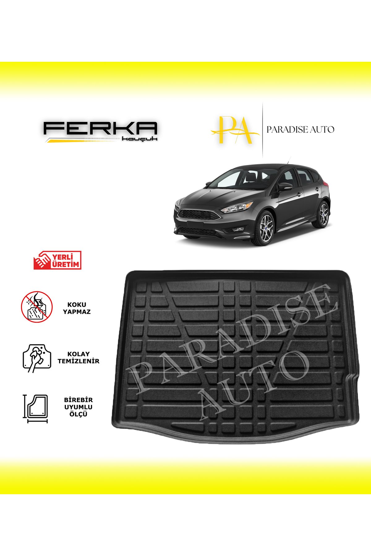 Paradise Auto Ford Focus HB Kalın Stepne 2015-2018 Bagaj Havuzu