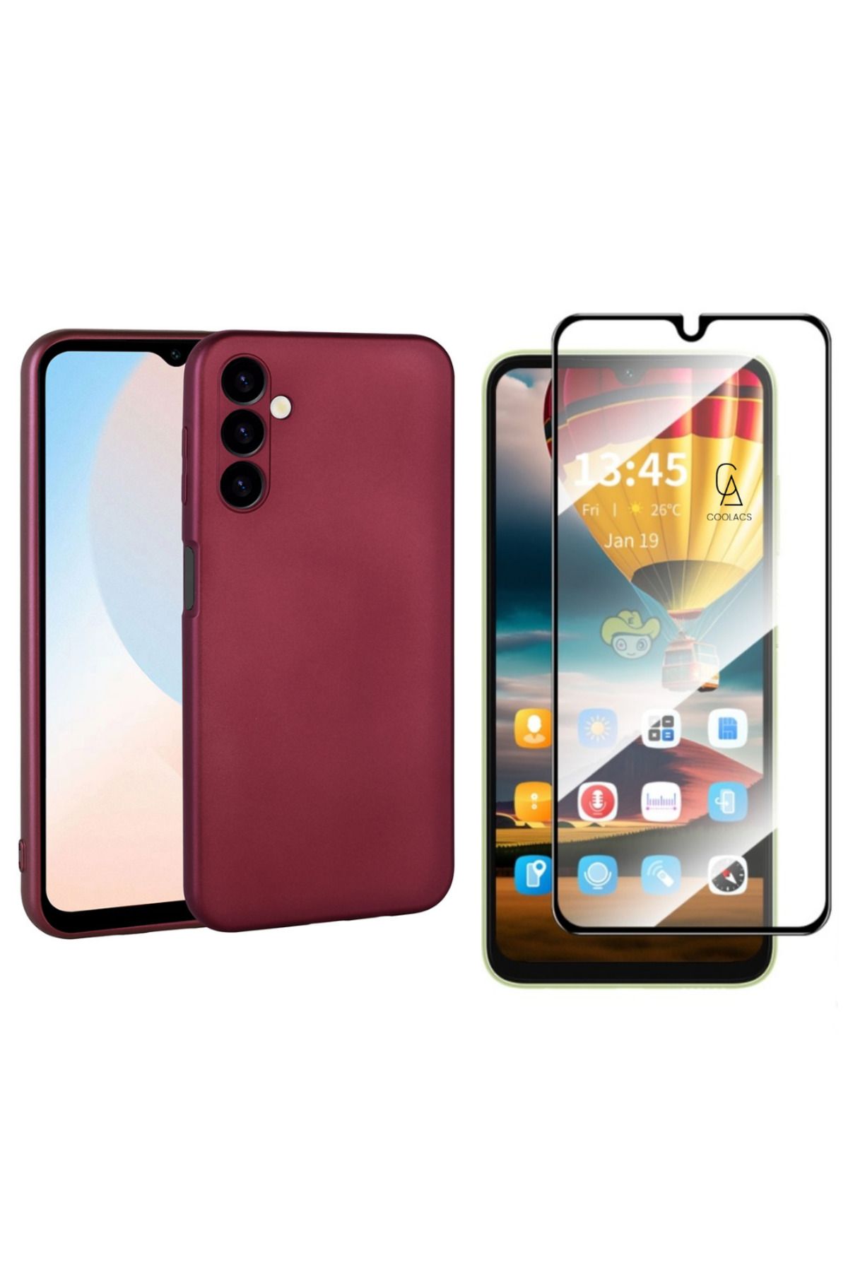 Coolacs Samsung Galaxy A16 ile Uyumlu Telefon Kılıfı ve Tam Kaplayan Seramik Ekran Koruyucu