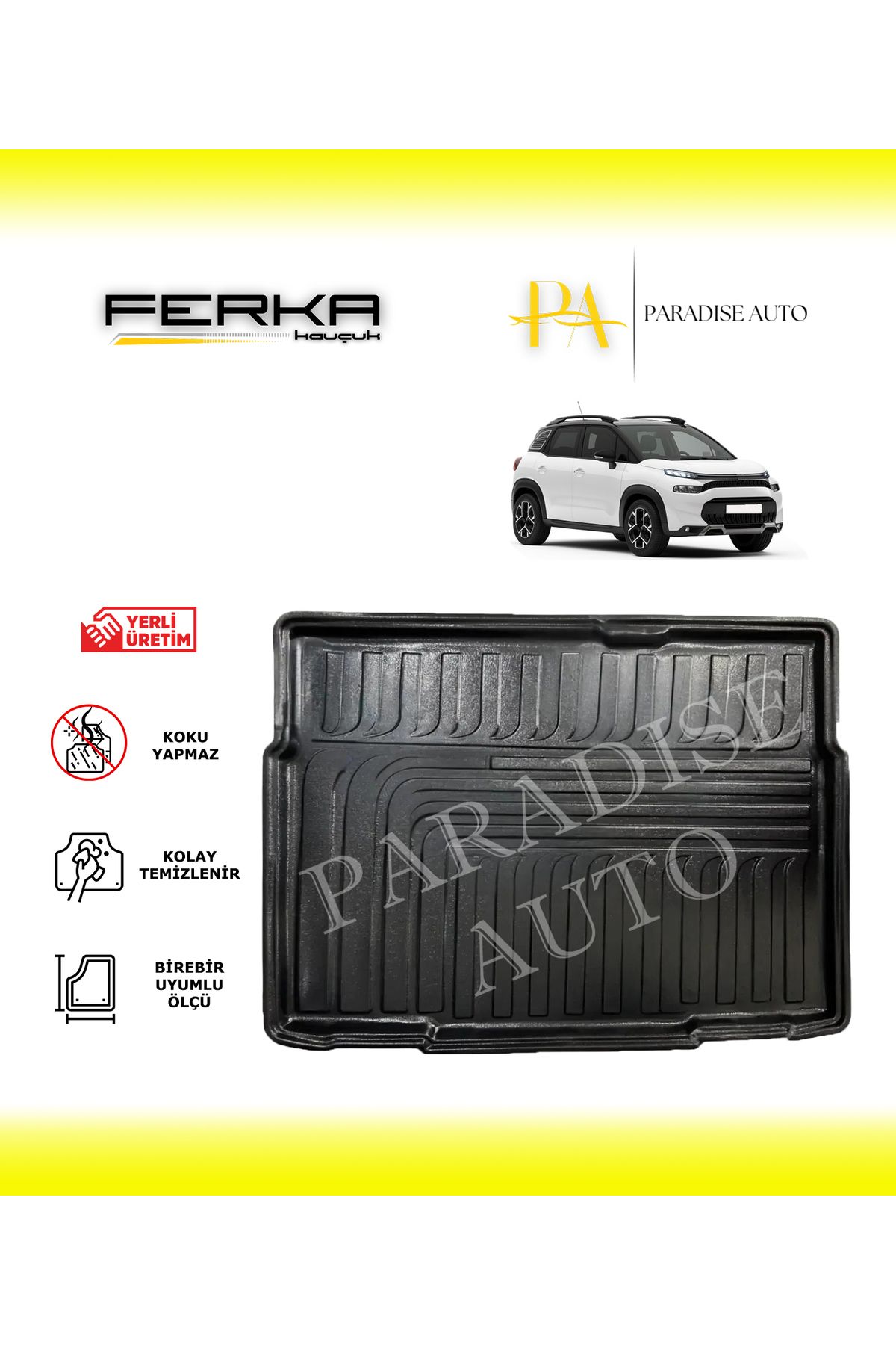 Paradise Auto Citroen C3 HB Alt Kademe 2019 ve Üstü Bagaj Havuzu
