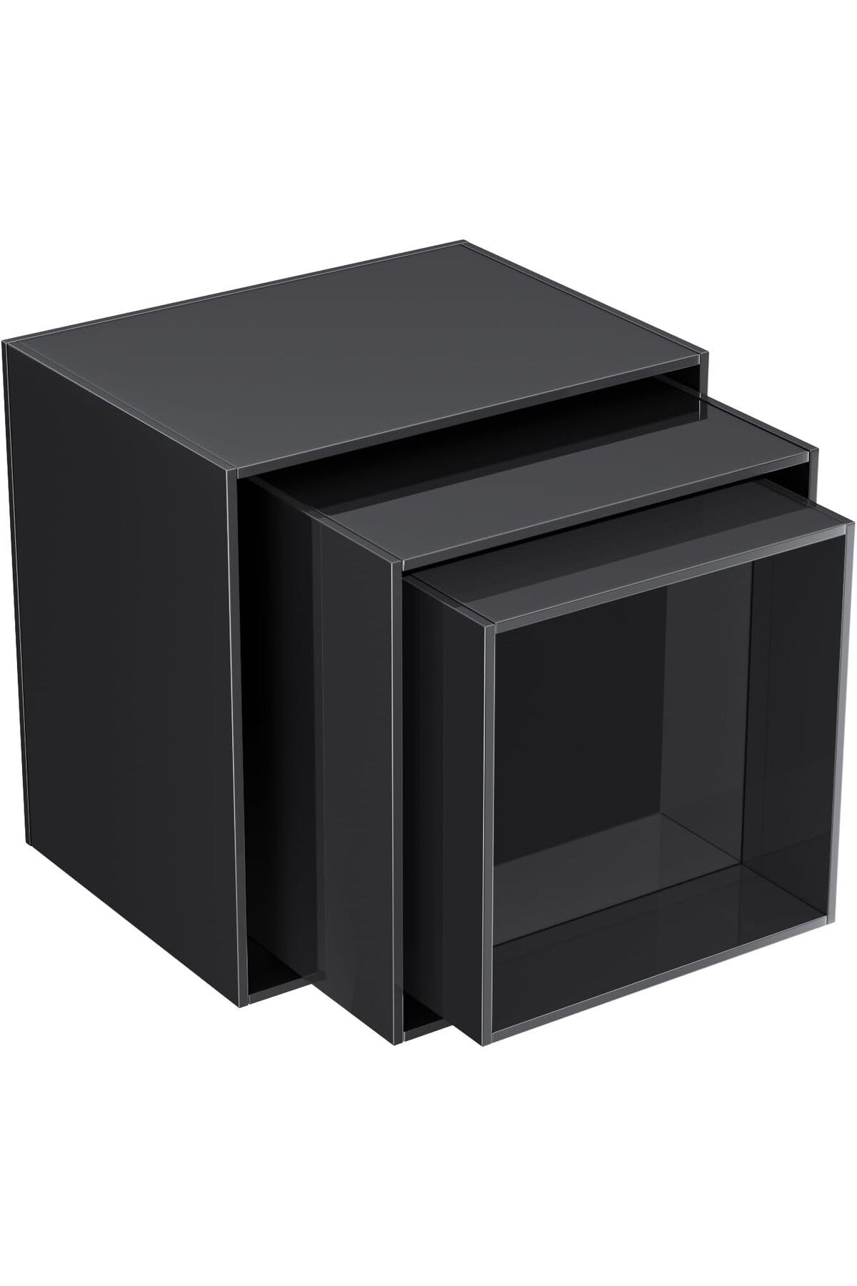 Generic-رافعات عرض مكعب أكريليك مع قاع مجوف، 3 قطع، 6 × 7 × 8 بوصة (أسود) 5