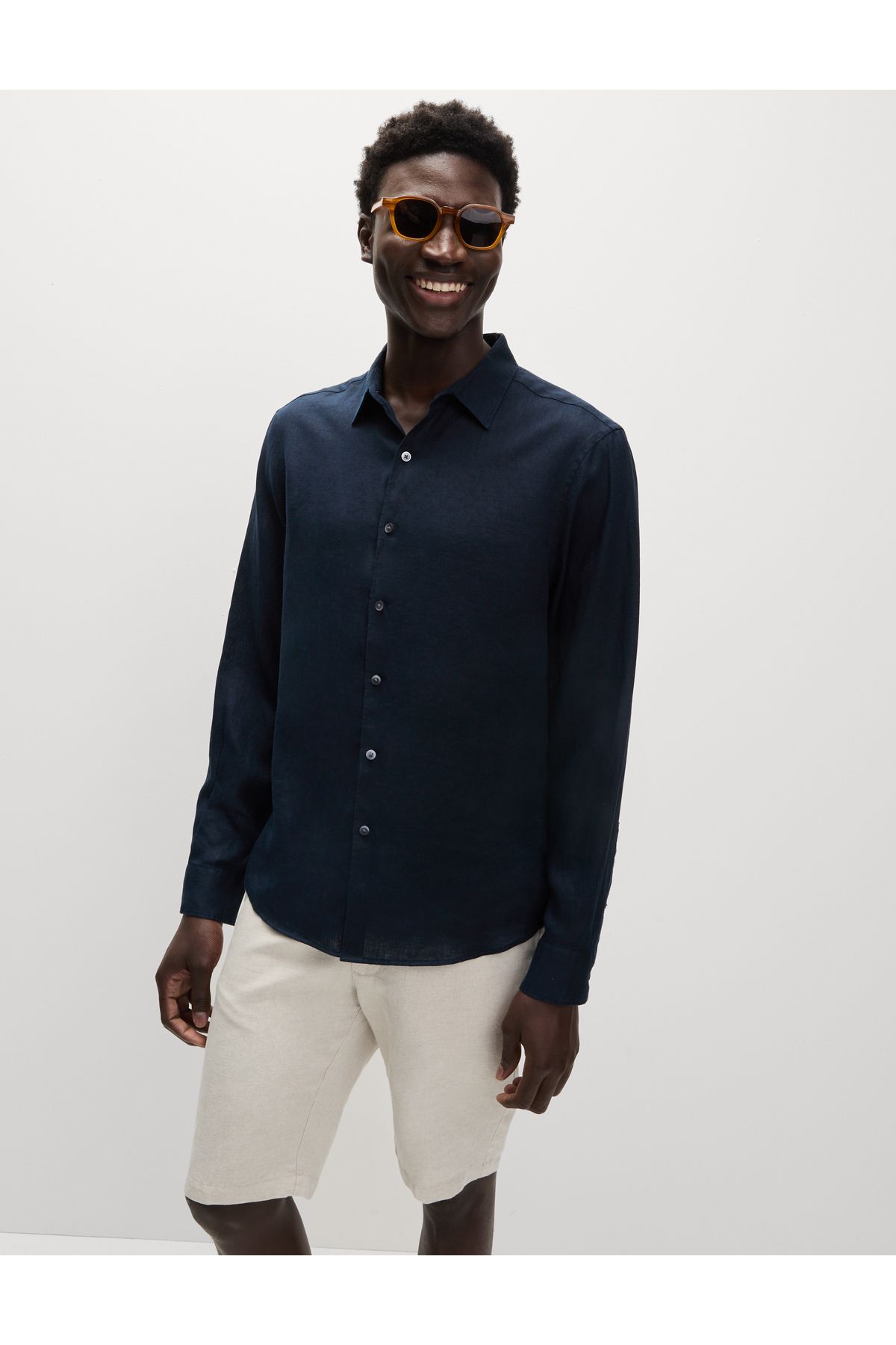 Marks & Spencer Regular Fit Saf Keten Gömlek