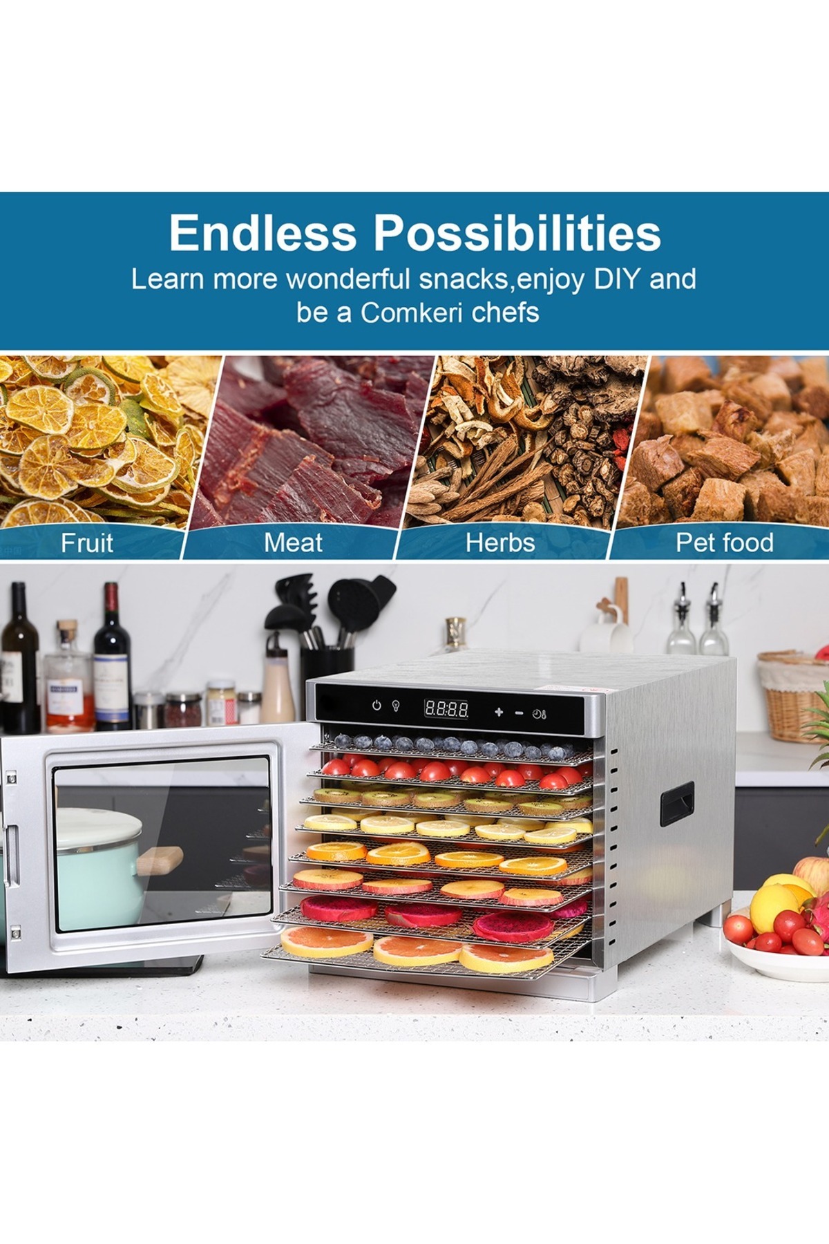 ET-LIFE-Food Dehydrator with 8 Layers, Food Dryer Machine, Adjustable Temperature and Time, for Fruit/Meat 5