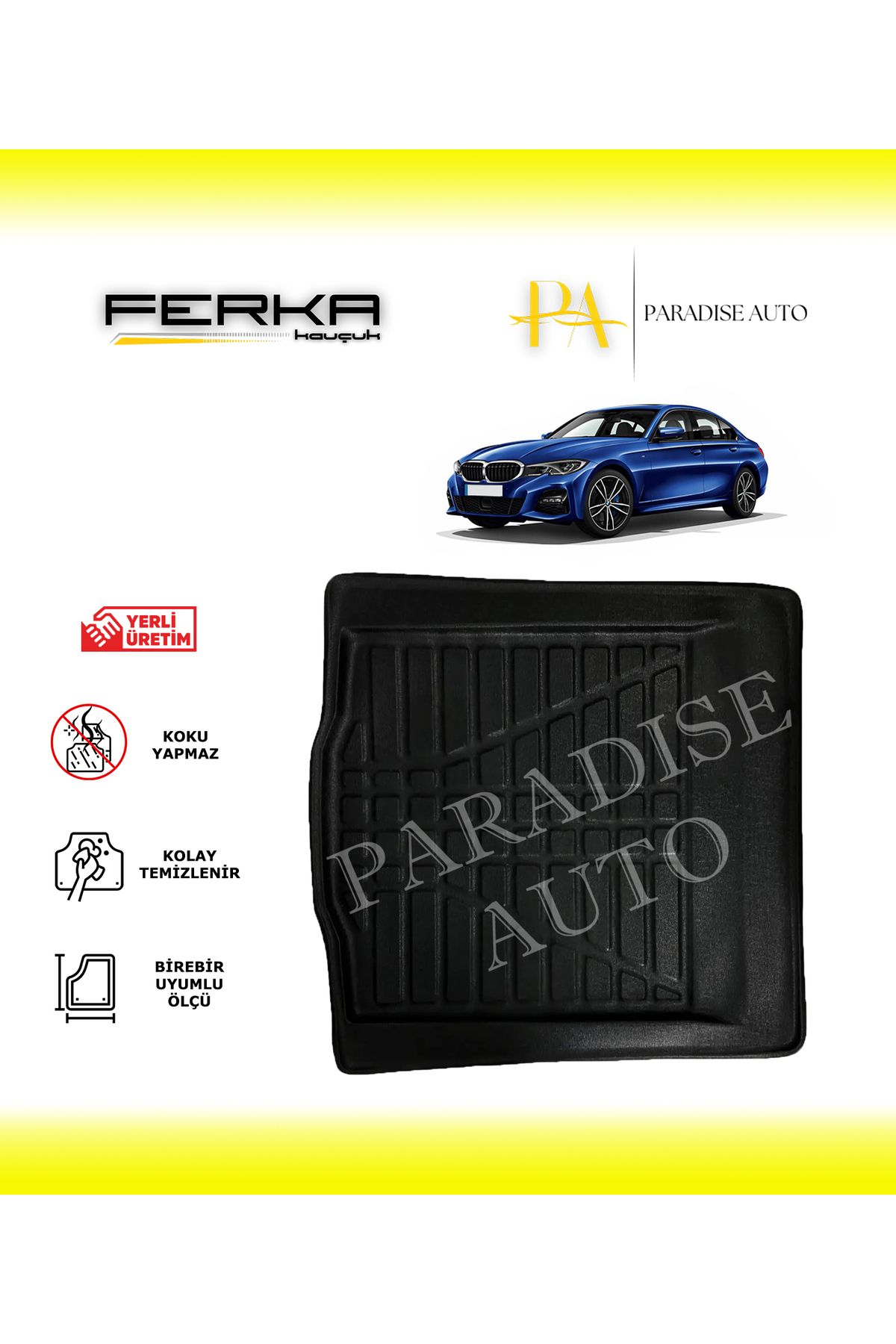 Paradise Auto BMW 3 Serisi G20 Sedan 2019 ve Üstü Bagaj Havuzu