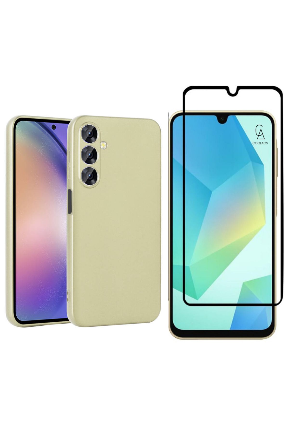 Coolacs Samsung Galaxy A16 ile Uyumlu Telefon Kılıfı ve 5d Tam Kaplayan Cam Ekran Koruyucu