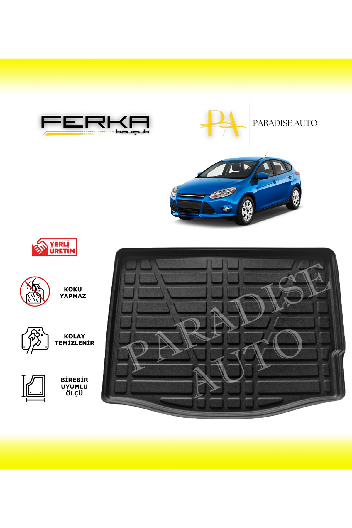 Paradise Auto Ford Focus HB Kalın Stepne 2011-2014 Bagaj Havuzu