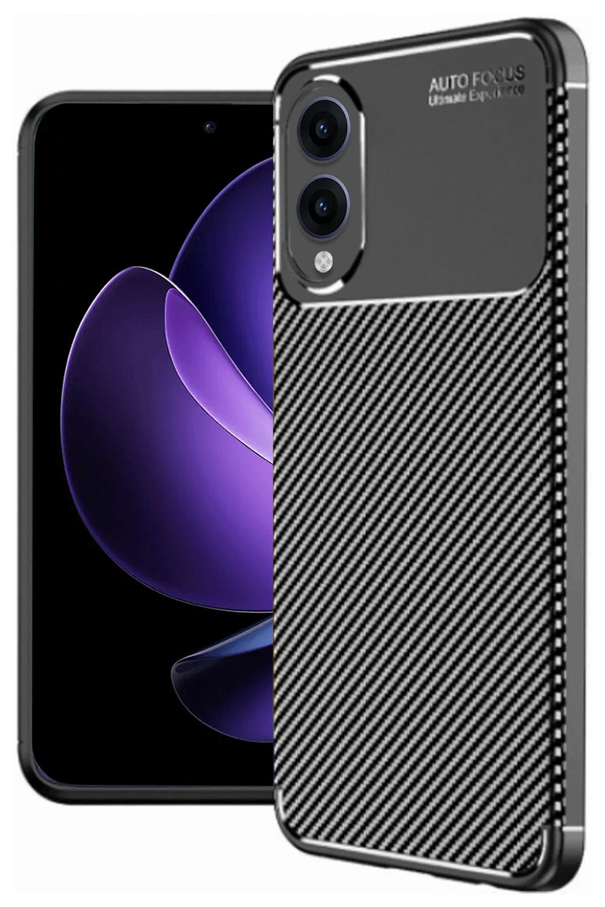mobrika Samsung Galaxy S25 Edge Telefon Kılıfı - Auto Focus Karbon Detaylı Kapak - Siyah