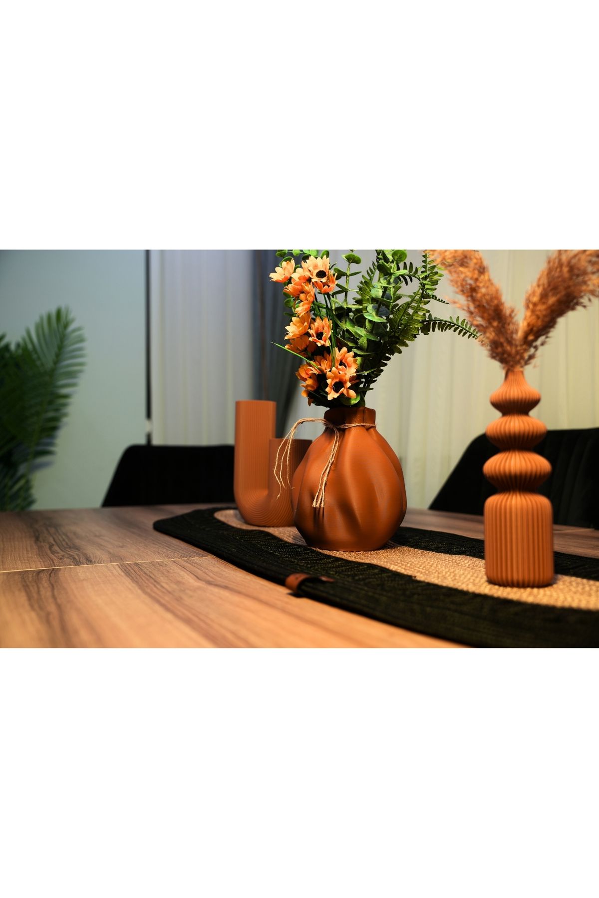 homedekorrs Kil dekor Temalı 3D Vazo 3'lü Set