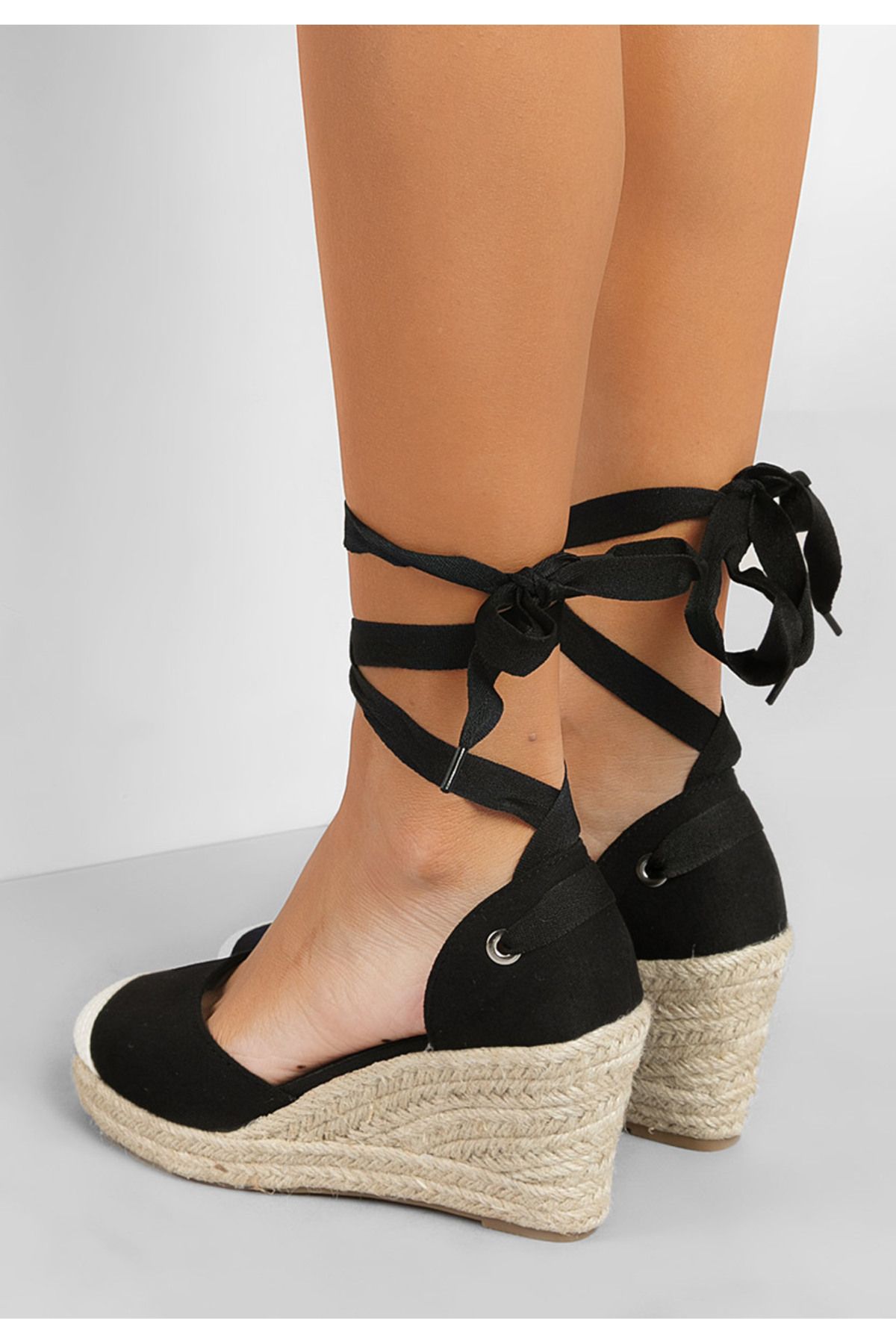 B T Shoes-Sandale Cu Platforma Tip Espadrile Vilena Negre 2