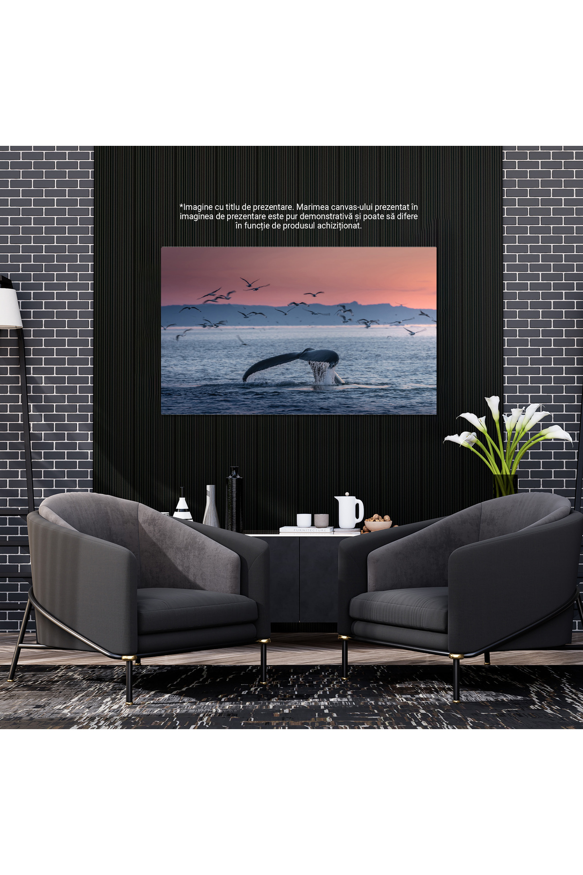 StoryGift Romania-Canvas Print: A Magical Underwater Encounter With Megaptera In The Salish Sea, With Oceanic Background C 3
