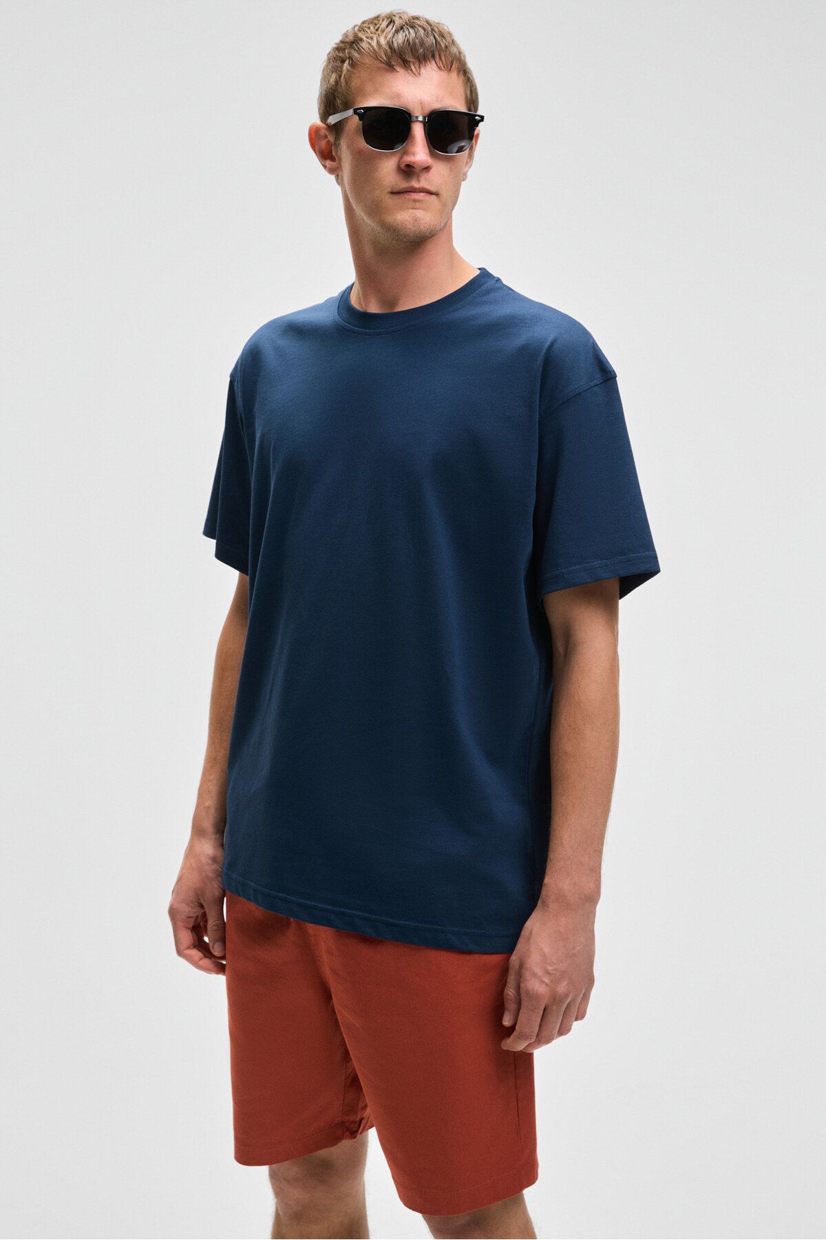 GRIMELANGE-Lasper men's Stretch Fabric side pockets elastic waist Relaxed Fit tile color shorts 4