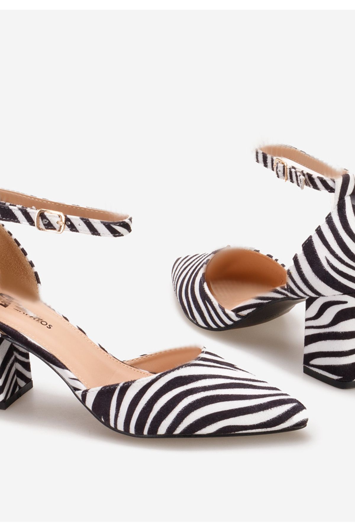 B T Shoes-Alivila V2 Zebra Chunky Heel Shoes 5
