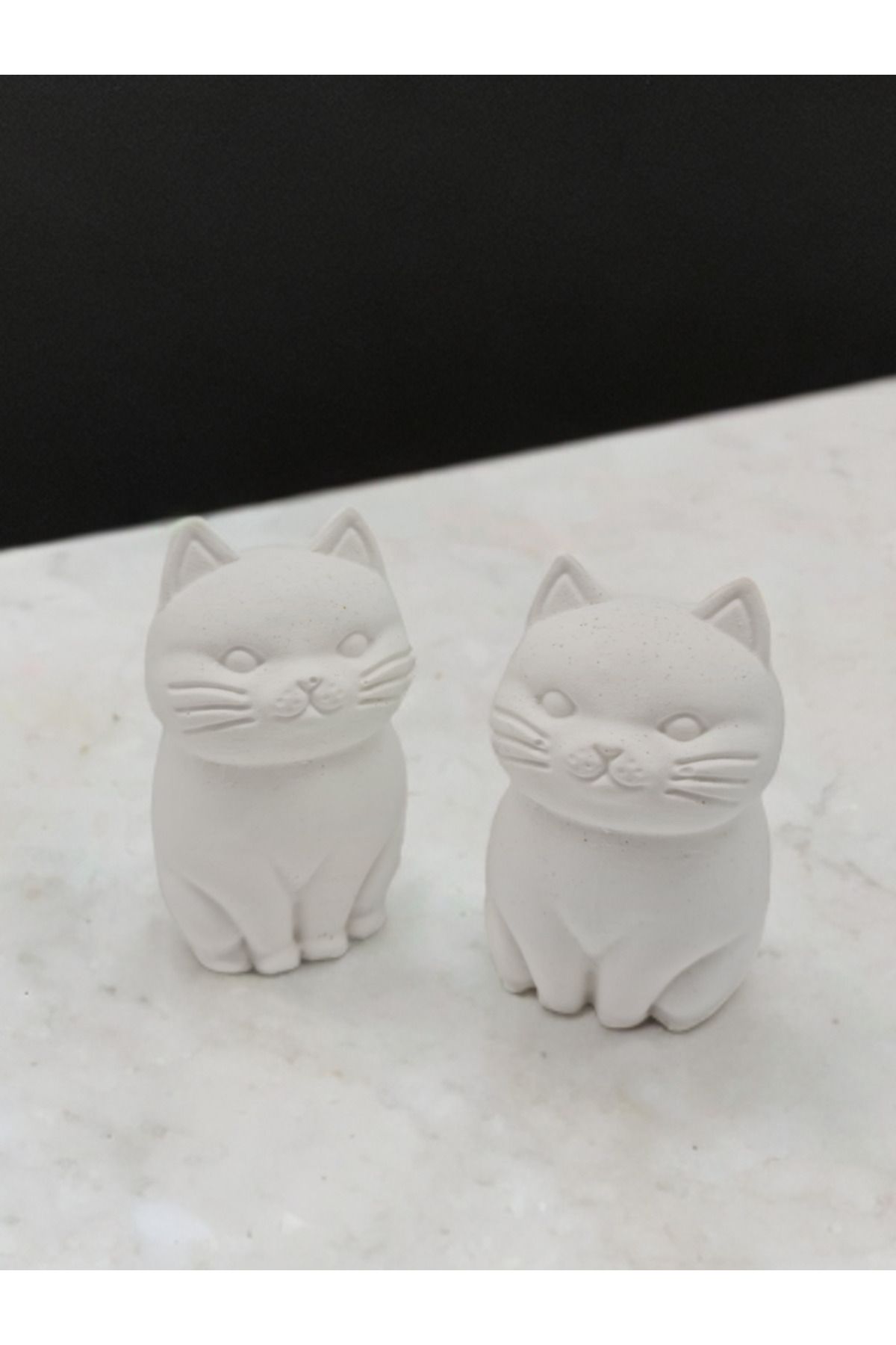 SYArts 2'li Mini Dekor Oturan Kedi Biblo ( 10 cm )