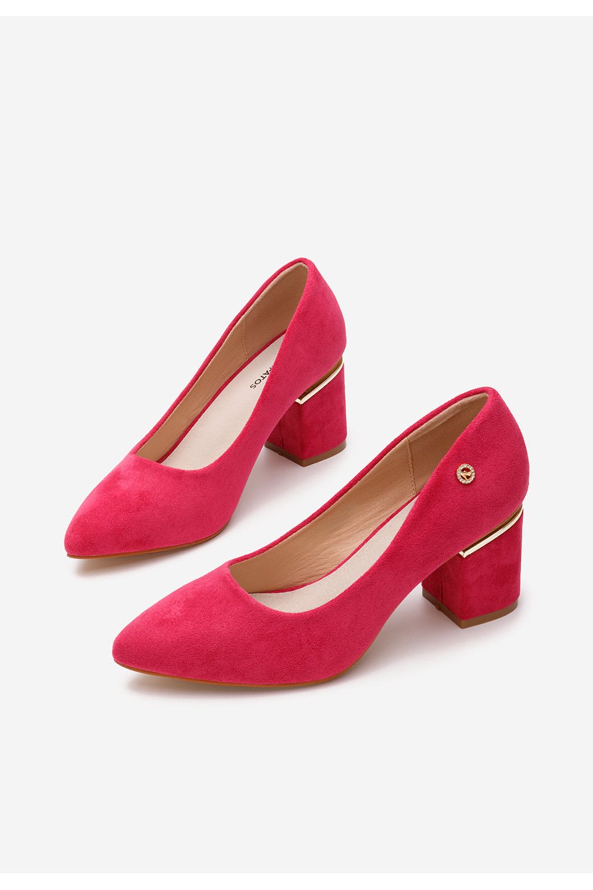 B T Shoes-Nelia V2 B Fuchsia Elegant Chunky Heel Shoes 4