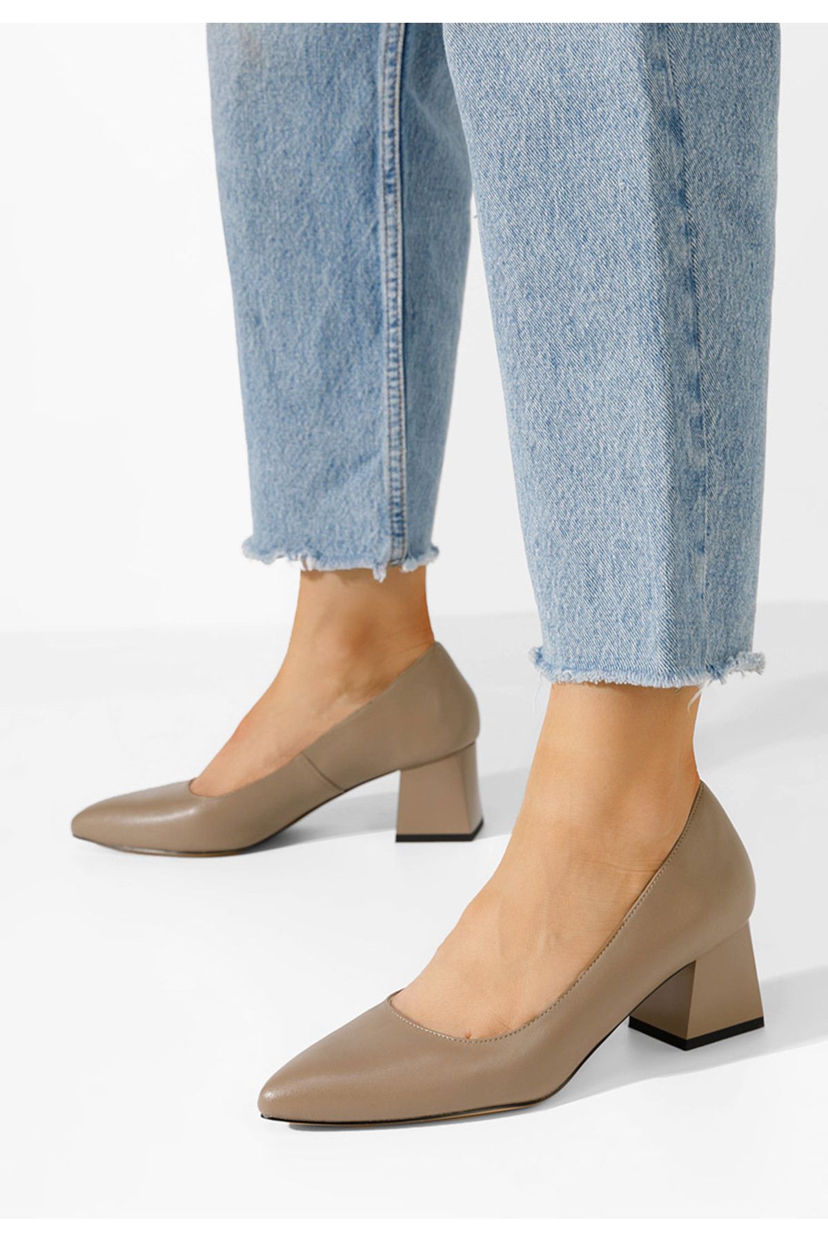 B T Shoes-Women's leather shoes Rianne khaki 1