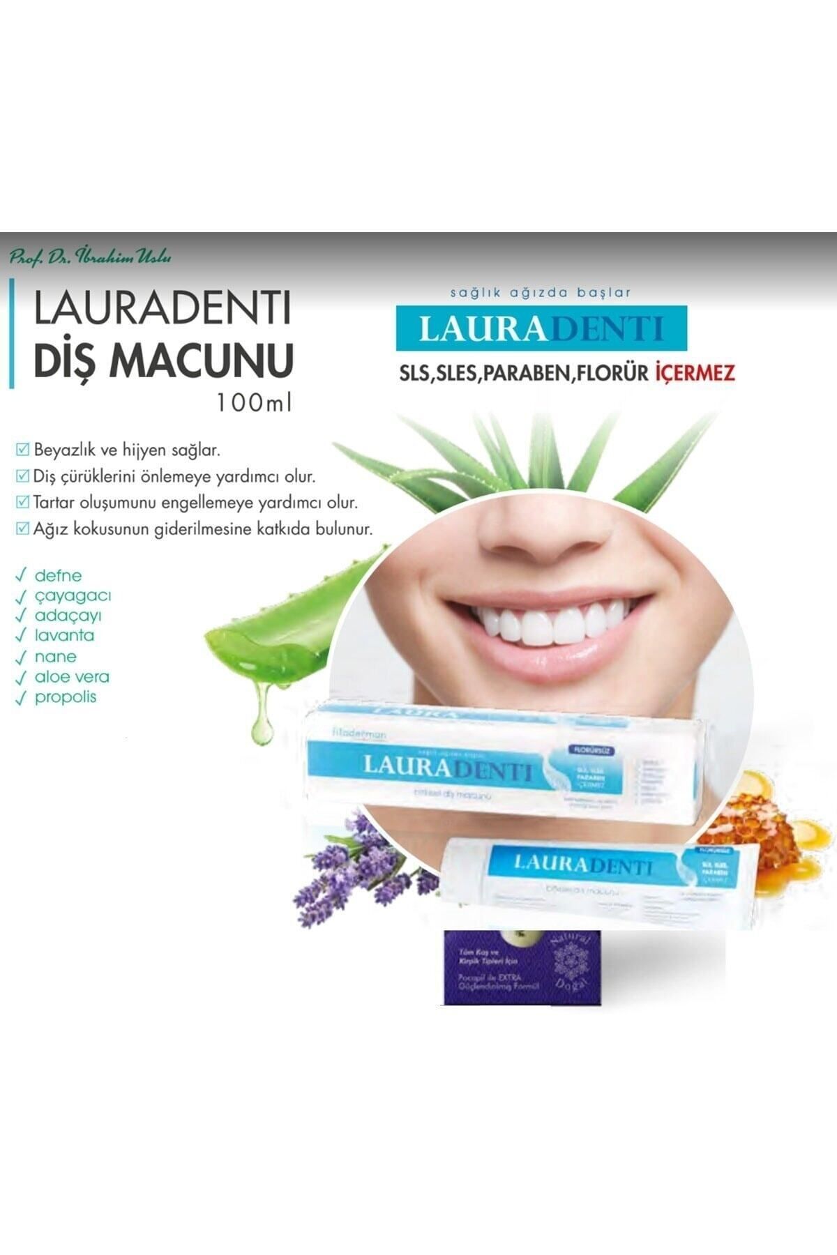 Fitoderman-Lauradenti Anti-Blemish Sensitivity, Whitening Fluoride Free Herbal Toothpaste 100 ml 3