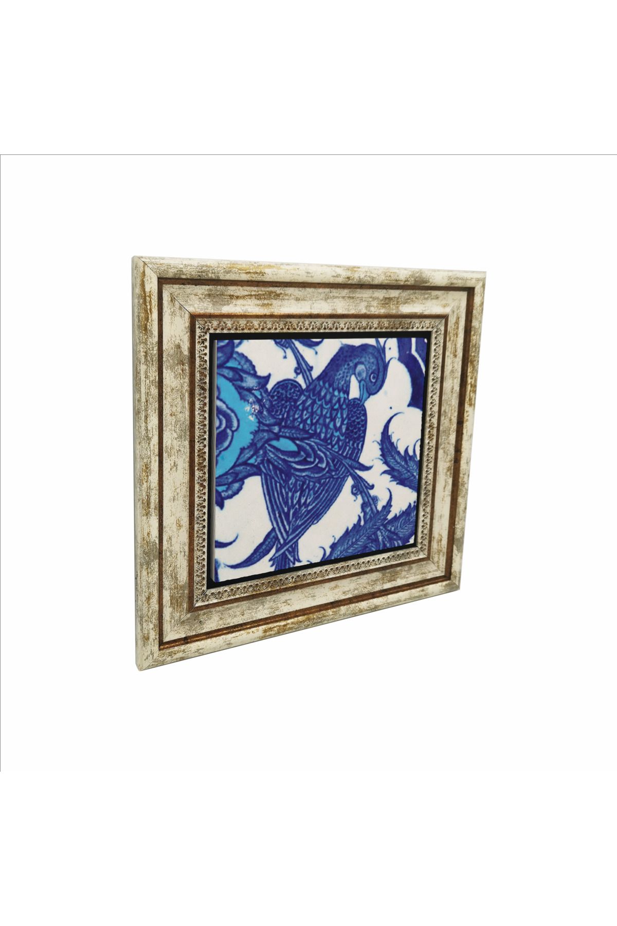 Sadrazam Osmanlı Sülünlü Çini-Topkapı Sarayı Baskılı Doğaltaş Tablo (25 X 25 KD-64)