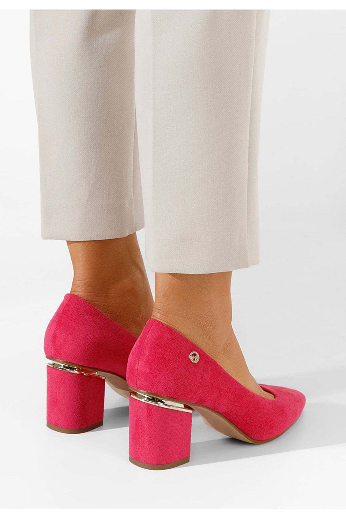 B T Shoes-Nelia V2 B Fuchsia Elegant Chunky Heel Shoes 2