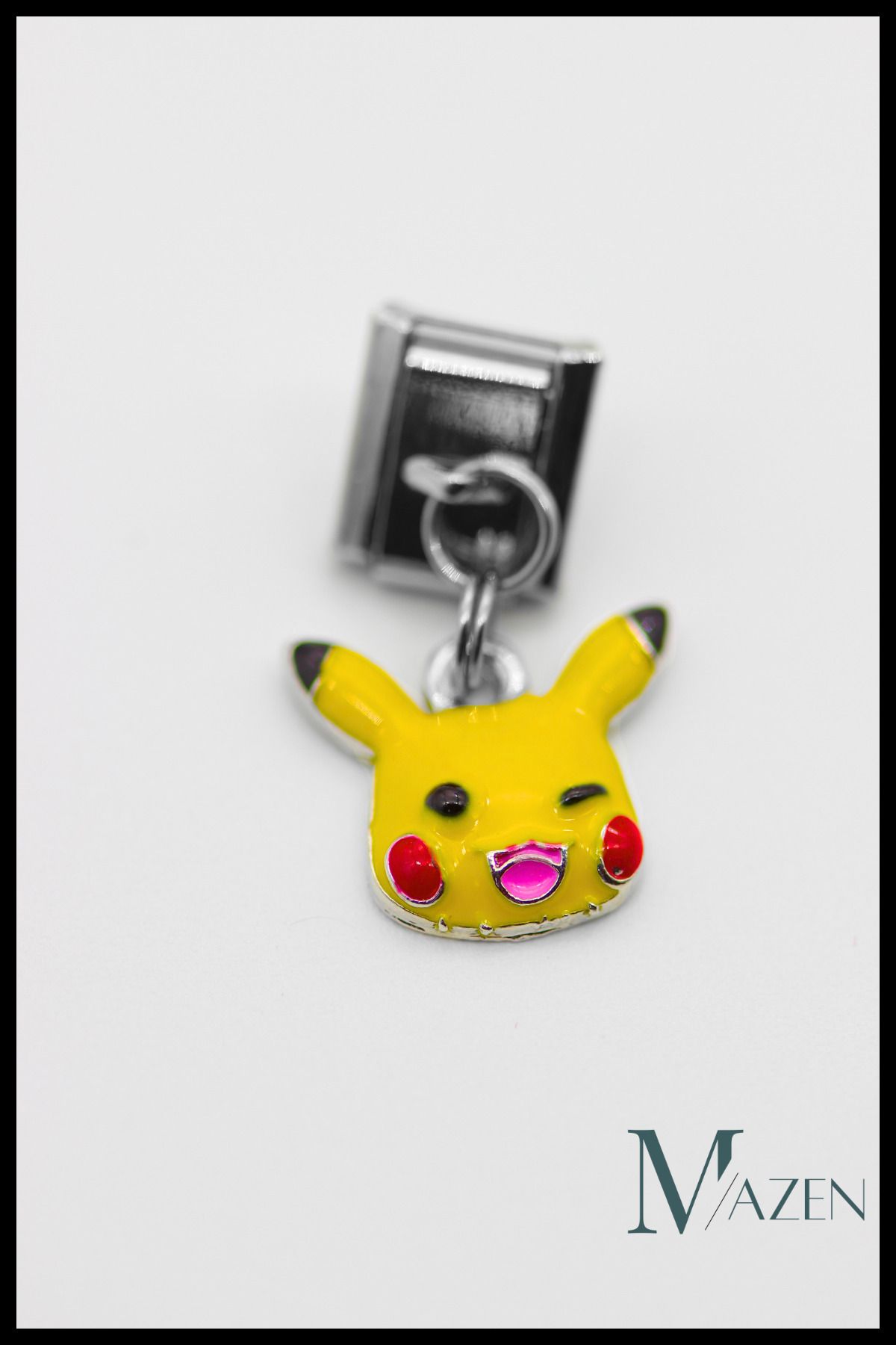 MAZEN Sallantılı Çelik Pikachu Charm - İtalyan Bileklik Uyumlu