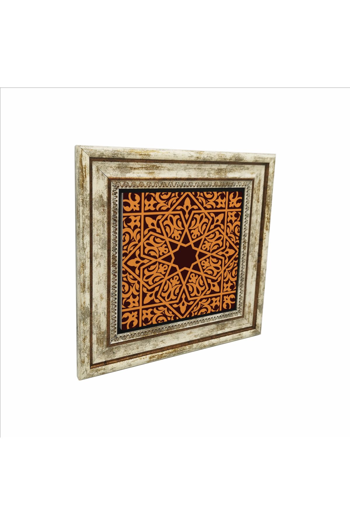 Sadrazam İslami Desen Baskılı Doğaltaş Tablo (25 X 25 KD-21)