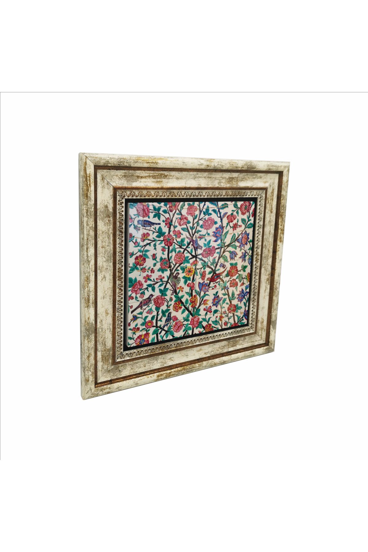 Sadrazam İran Çinisi (Sa'di-yi Şirazi Türbesi) Baskılı Doğaltaş Tablo (25 X 25 KD-66)