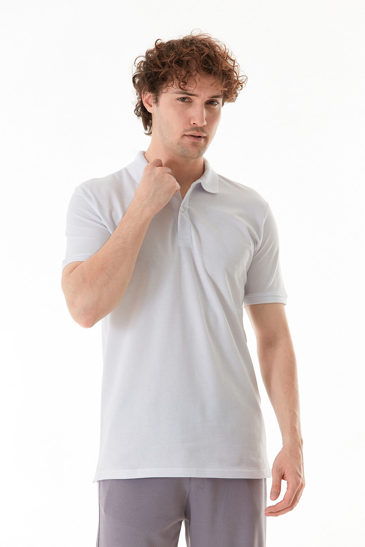 Fulla Moda Basic Polo Yaka Yarım Düğmeli Tişört