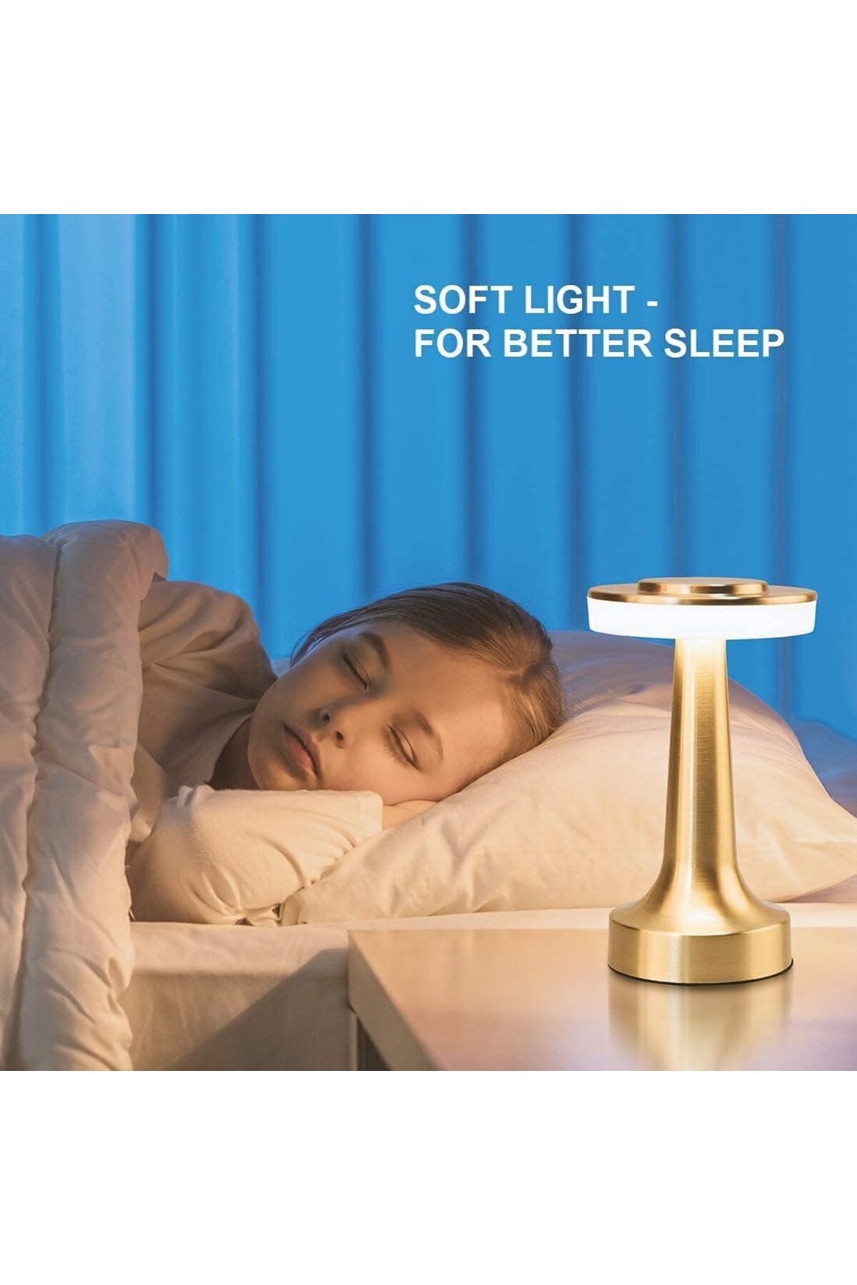COOYA-LED Table Lamp,Touch Sensor with 3 Brightness Levels,Gentle Light,For Comfort Reading or Nursery 7