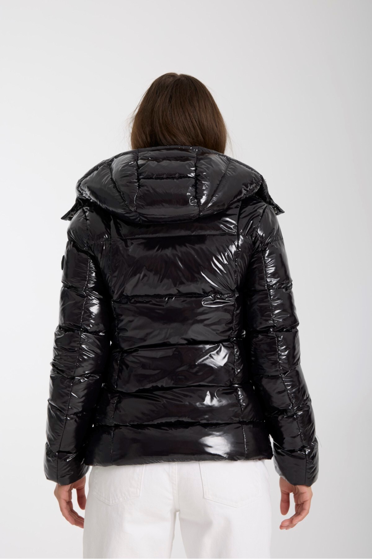 G-FOX  Kadın Kısa Dik Yaka Su İtici Şişme Mont – Dolgulu, Çıkarılabilir Kapüşonlu, Hafif ve Şık 8531 - Görsel 4