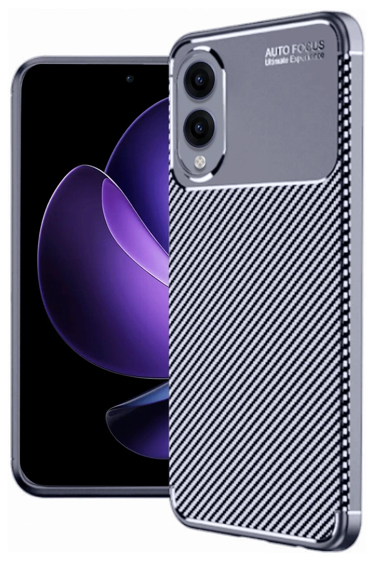 mobrika Samsung Galaxy S25 Edge Telefon Kılıfı - Auto Focus Karbon Detaylı Kapak - Siyah