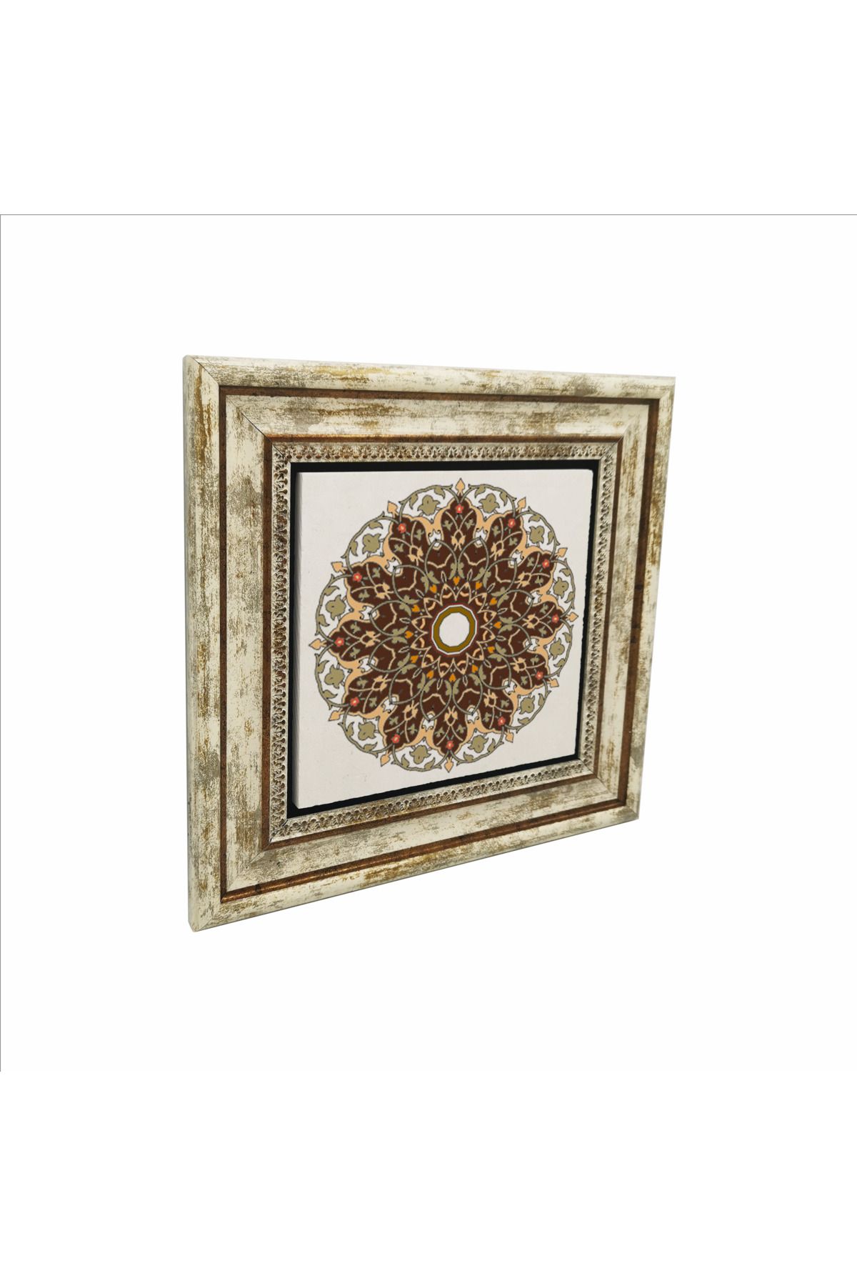Sadrazam Rumi Desen Baskılı Doğaltaş Tablo (25 X 25 KD-58)