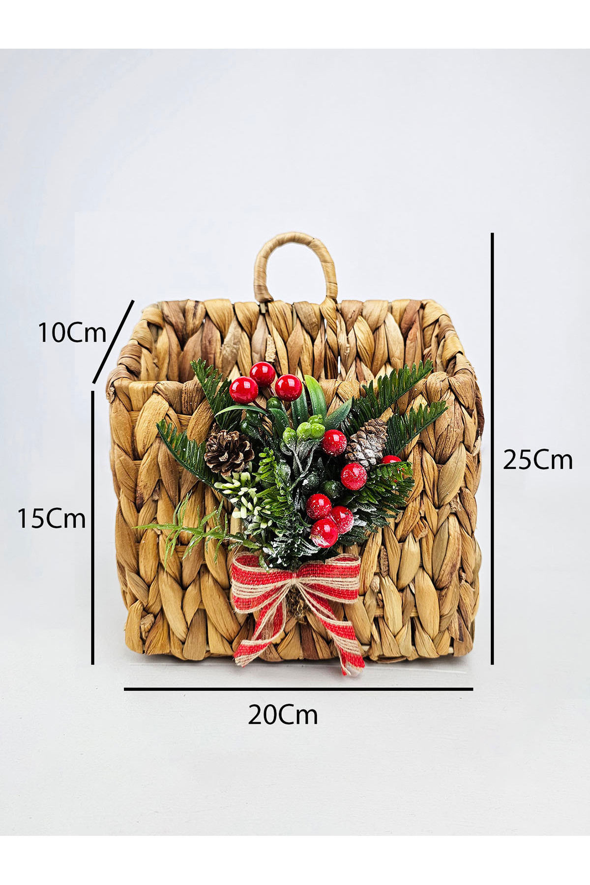 EVİMTATLIEVİM-Wicker Door Ornament Mailbox Newspaper Rack with Flower Design 3