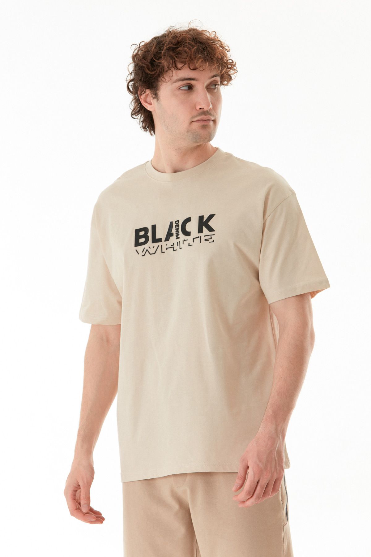 Fulla Moda Black Kabartma Baskılı Tişört