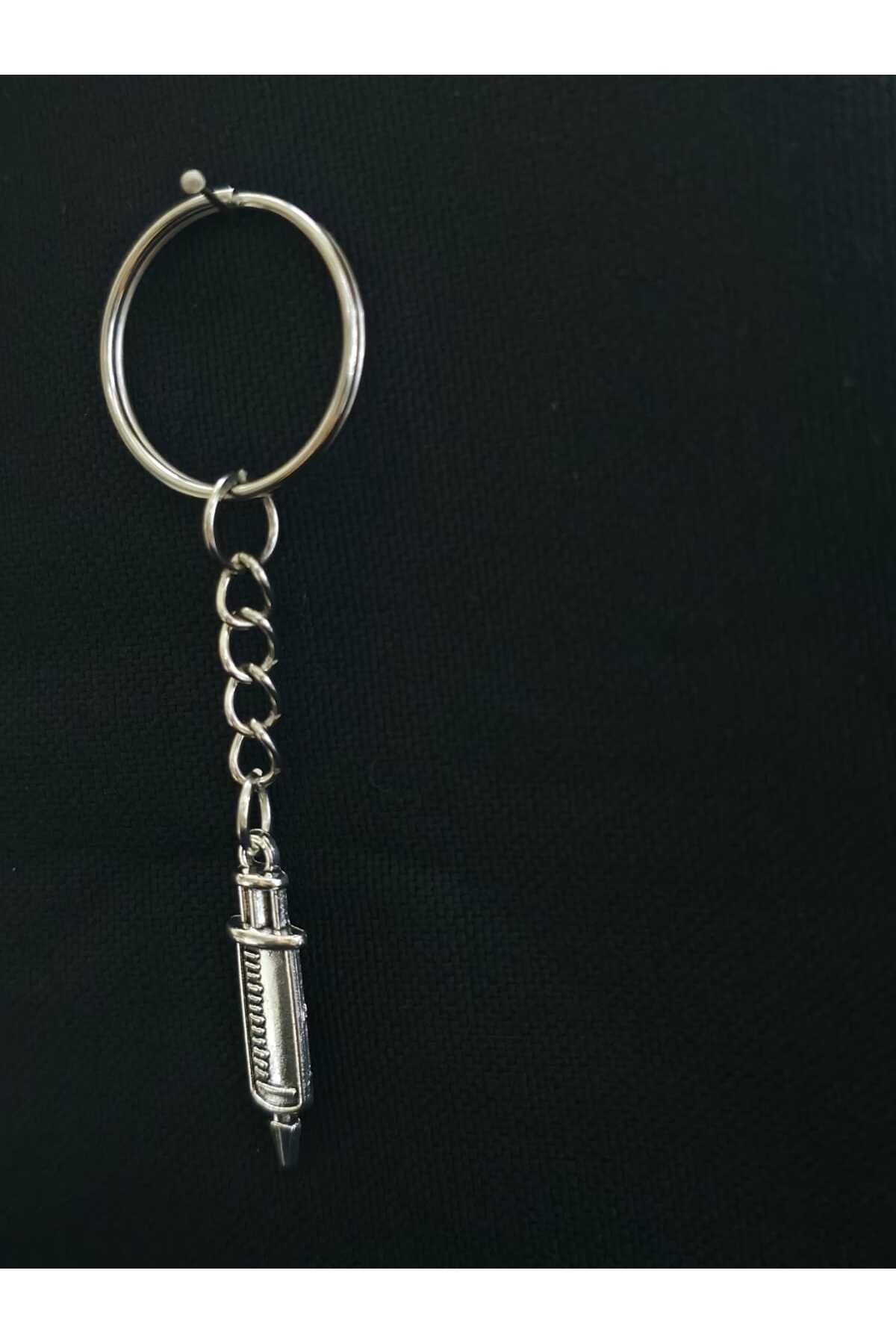 sarıyer silver-Needle Syringe Model Doctor Nurse Occupation Themed Health Care Stylish Style Steel Keychain 4