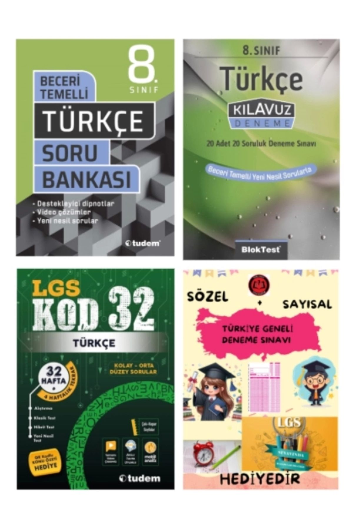 Tudem Yayınları TUDEM YAYINLARI LGS TÜRKÇE BECERİ TEMELLİ SORU BANKASI - TÜRKÇE KLAVUZ DENEME - TÜRKÇE KOD 32 DENEME