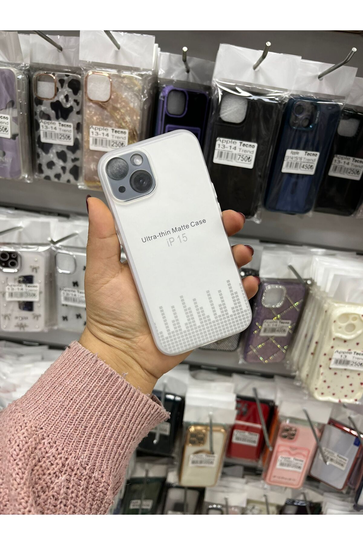 TECNOTREND Apple İphone 15 mat görünümlü renkli şeffaf silikon kılıf