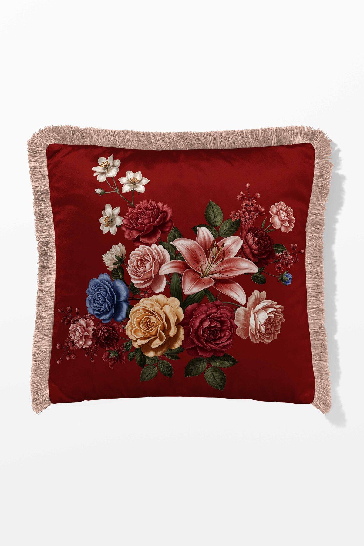 Pilloveland Saçaklı Kırlent Kılıfı Çift Taraflı 43*43 Cm - Rosalinda
