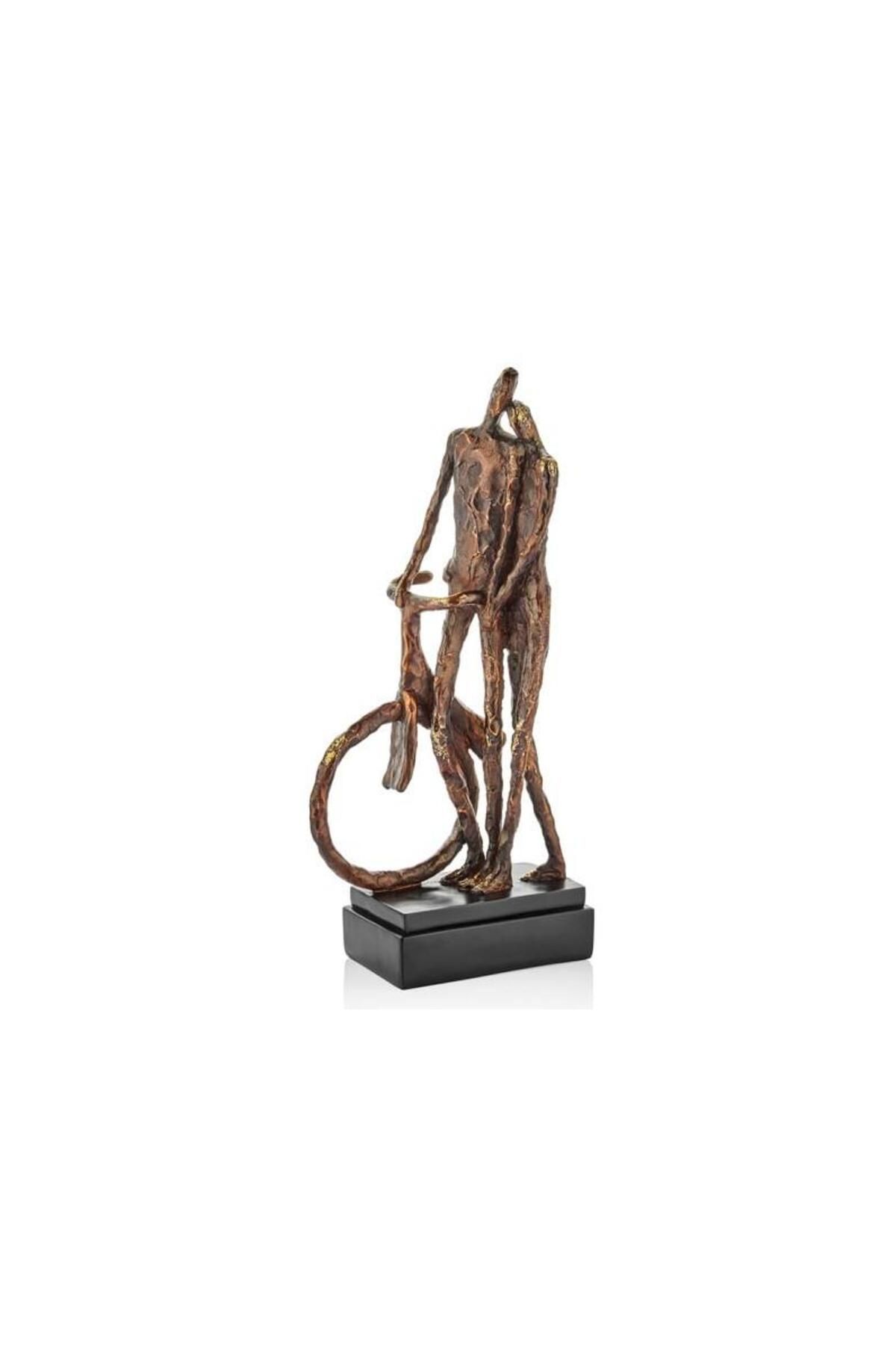 LAMEDORE Lovers Bisikletli Aşıklar Dekoratif 20.5x12x43.5 Cm