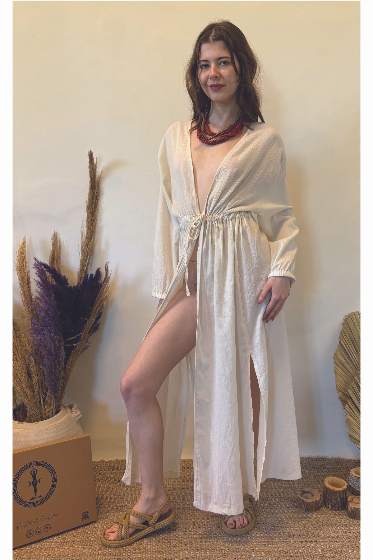 ARİNNASİDE Beli Bağcıklı Günlük Ve Yazlık Kimono