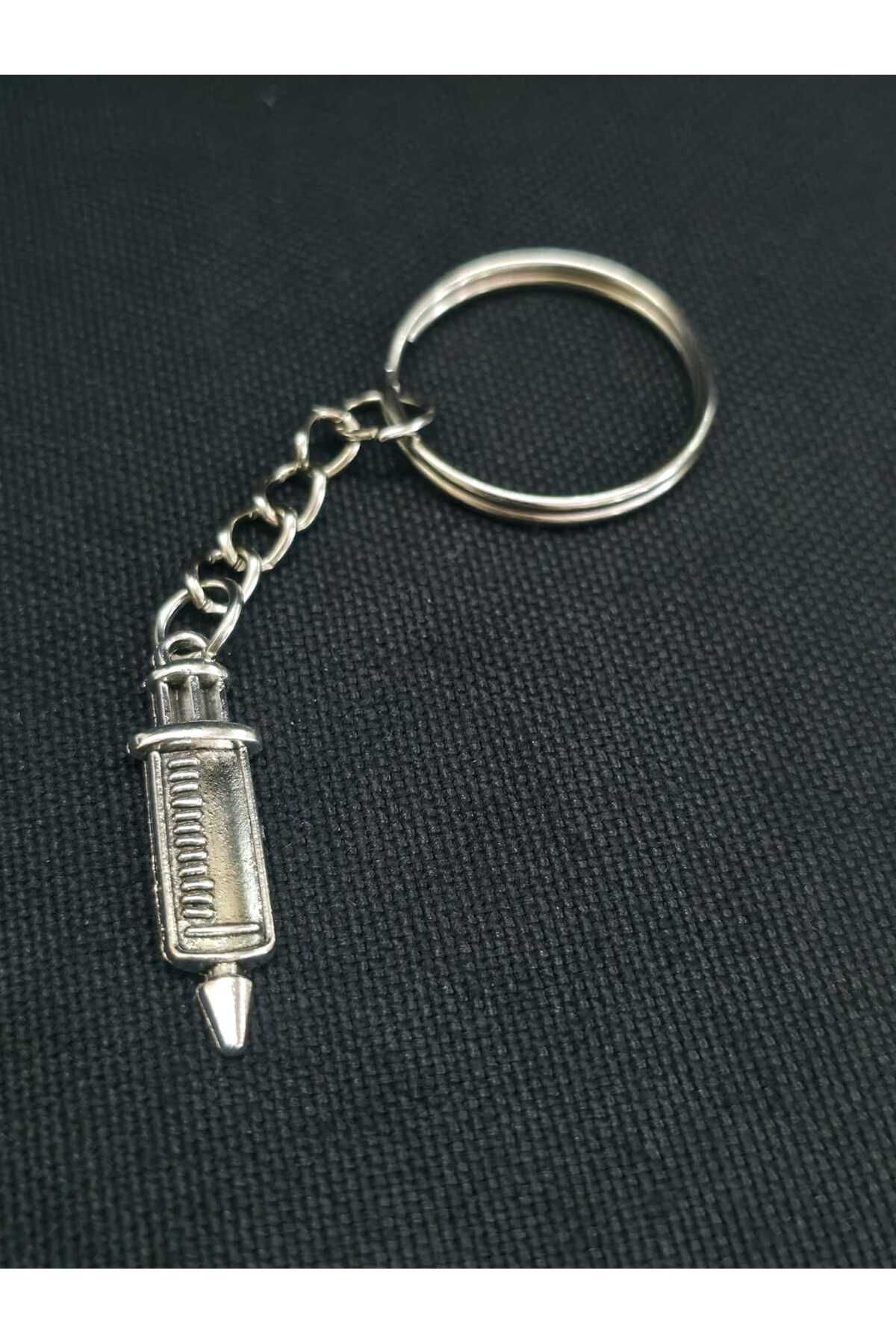 sarıyer silver-Needle Syringe Model Doctor Nurse Occupation Themed Health Care Stylish Style Steel Keychain 8