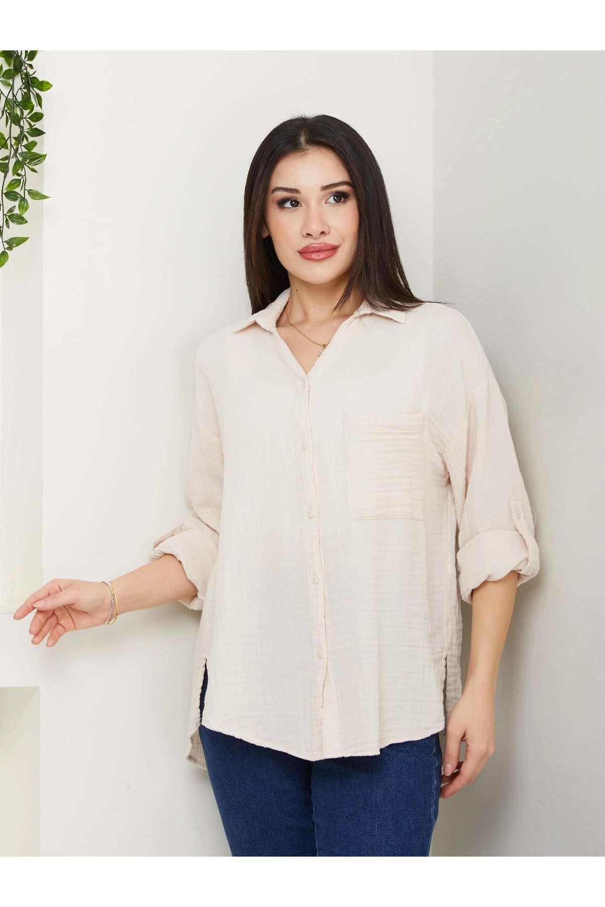 AKA Butik Kadın Uzun Kollu Müslim Gömlek