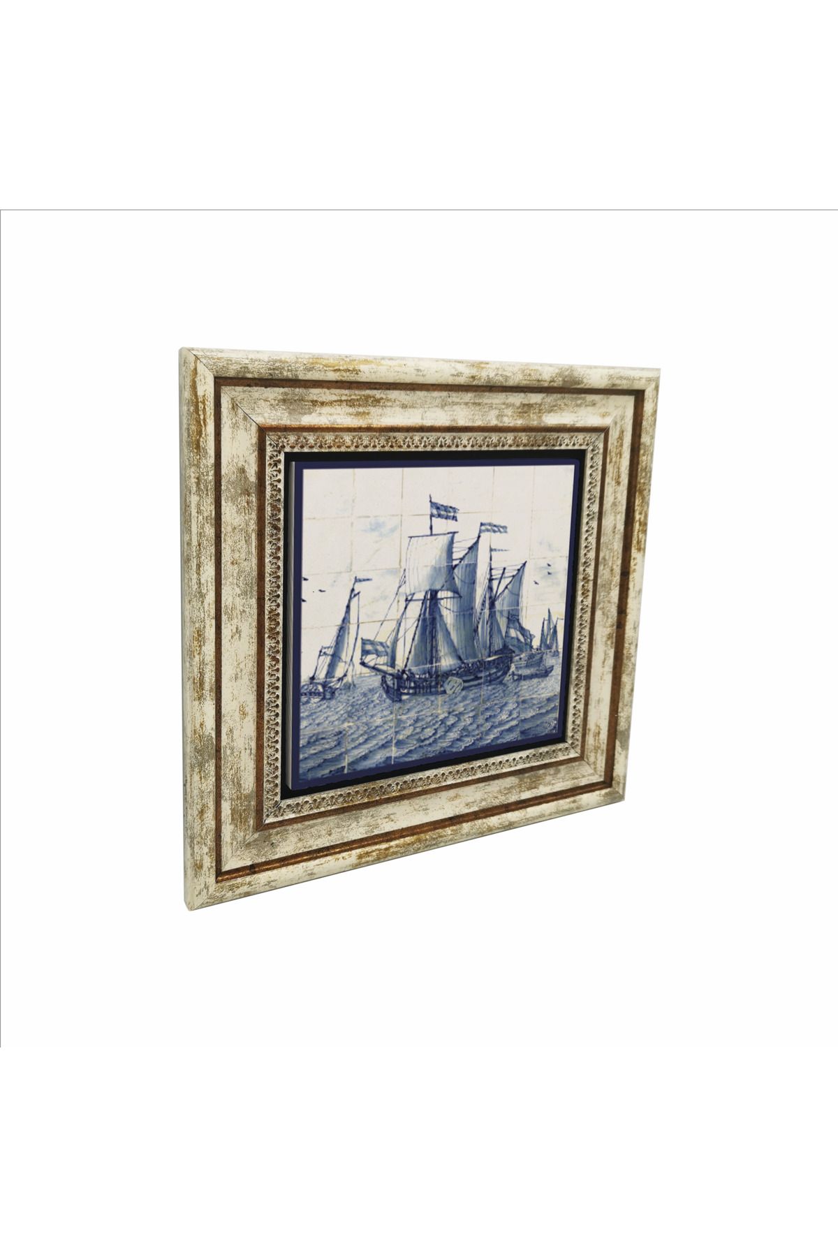 Sadrazam Hollanda Deseni Baskılı Doğaltaş Tablo (25 X 25 KD-98)