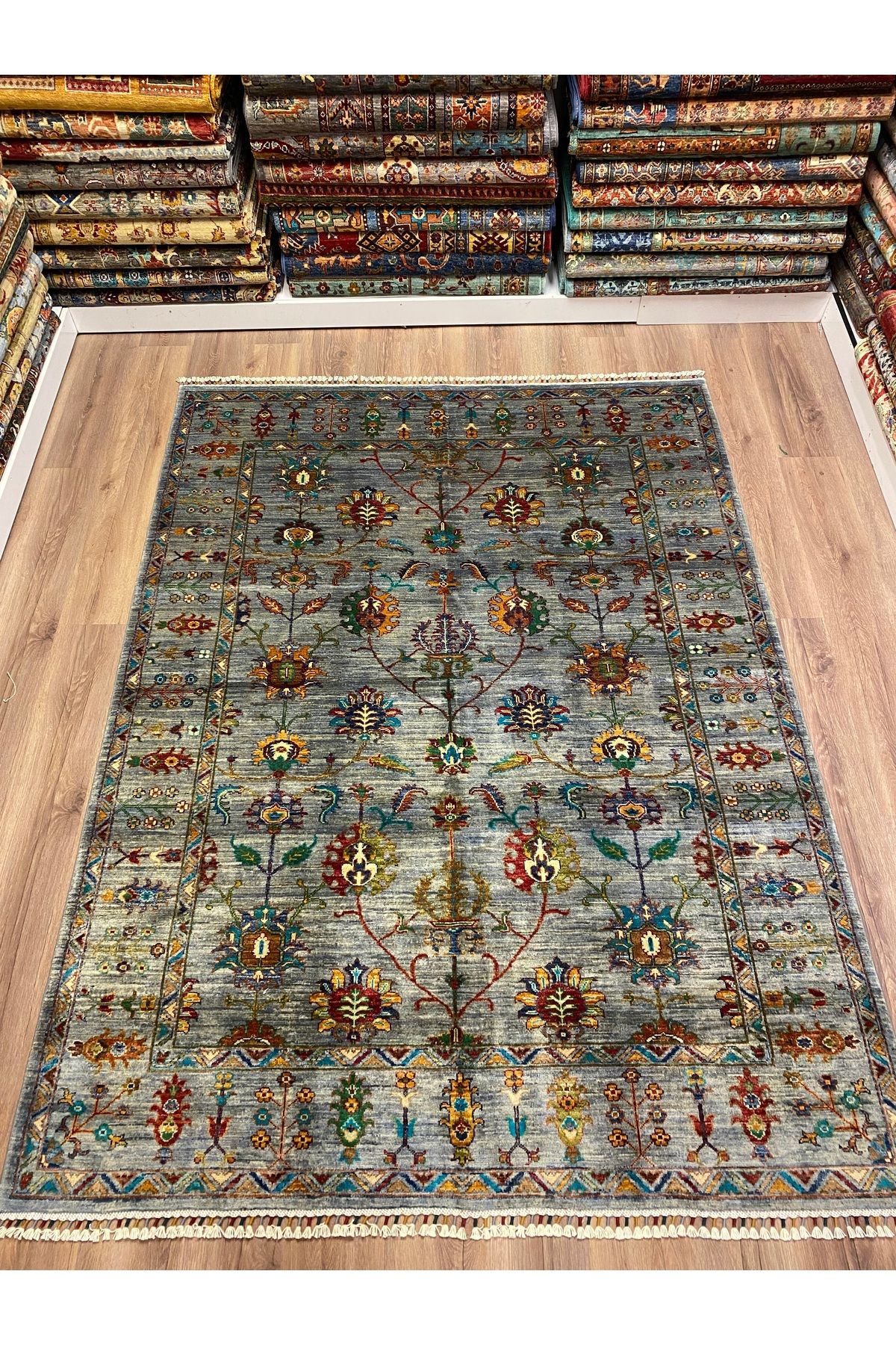 fethiyehalıkilim El Dokuma Afgan Sultani Halısı –%100 Yün %100 El Dokuma Naturel Dekoratif Halı El İşi Özgün tasrım
