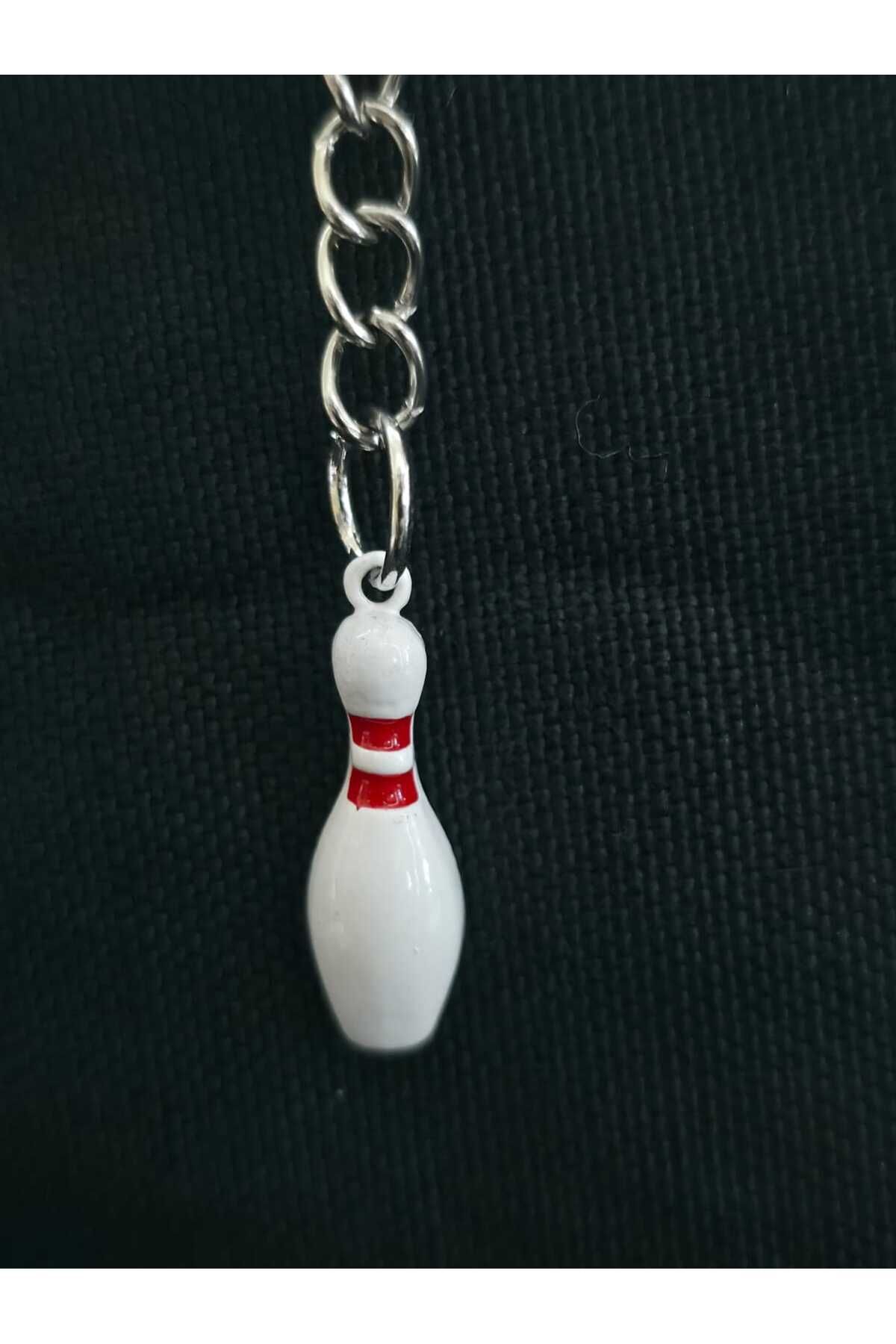 sarıyer silver Bowling Labut Pin Plastik Lobut Model Spor Temalı Şık Stil Çelik Anahtarlık