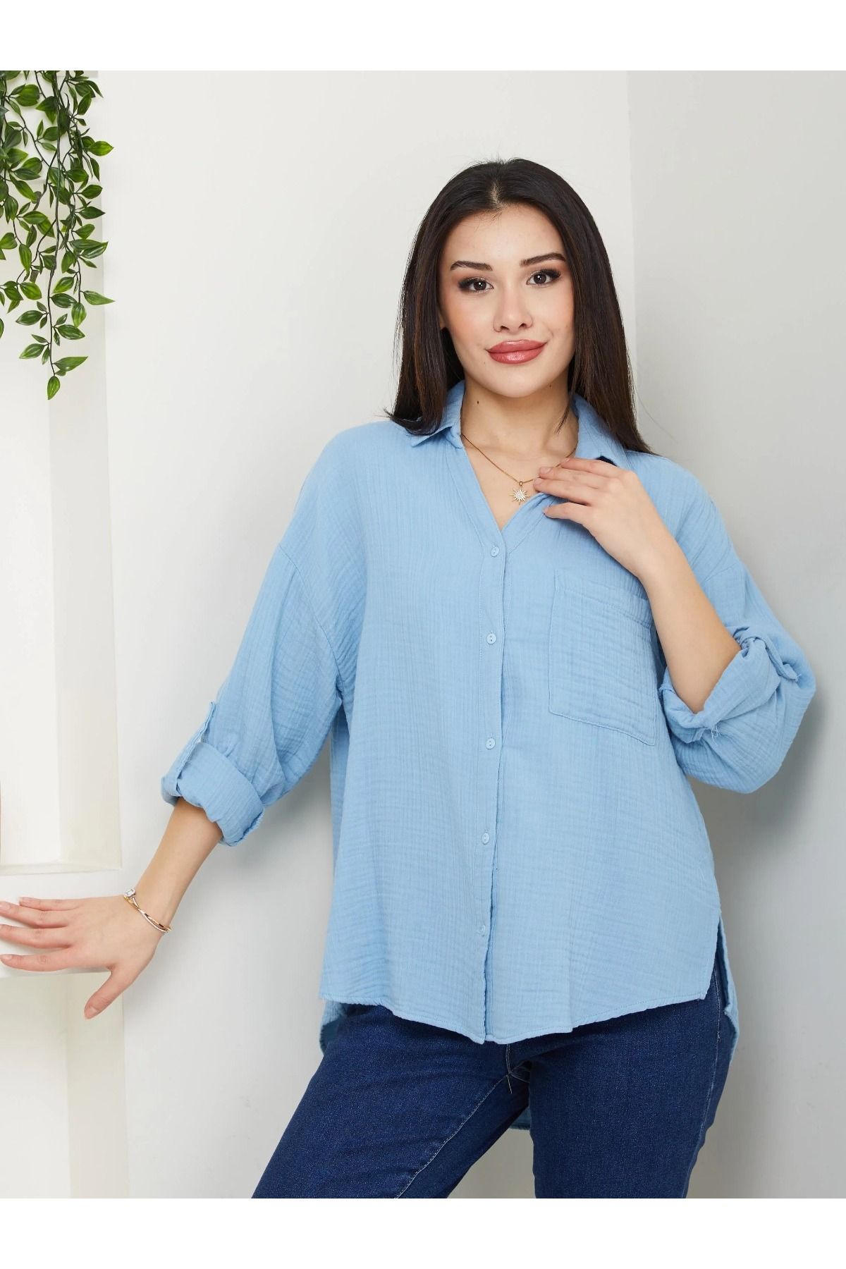 AKA Butik Kadın Uzun Kollu Müslim Gömlek