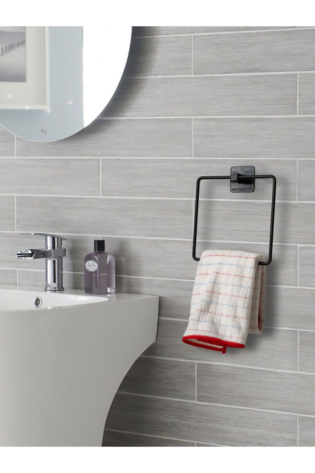 Jusso Yapışkanlı Kolay Monte Kare Havluluk Banyo Havluluğu Kare Pratik Askılık