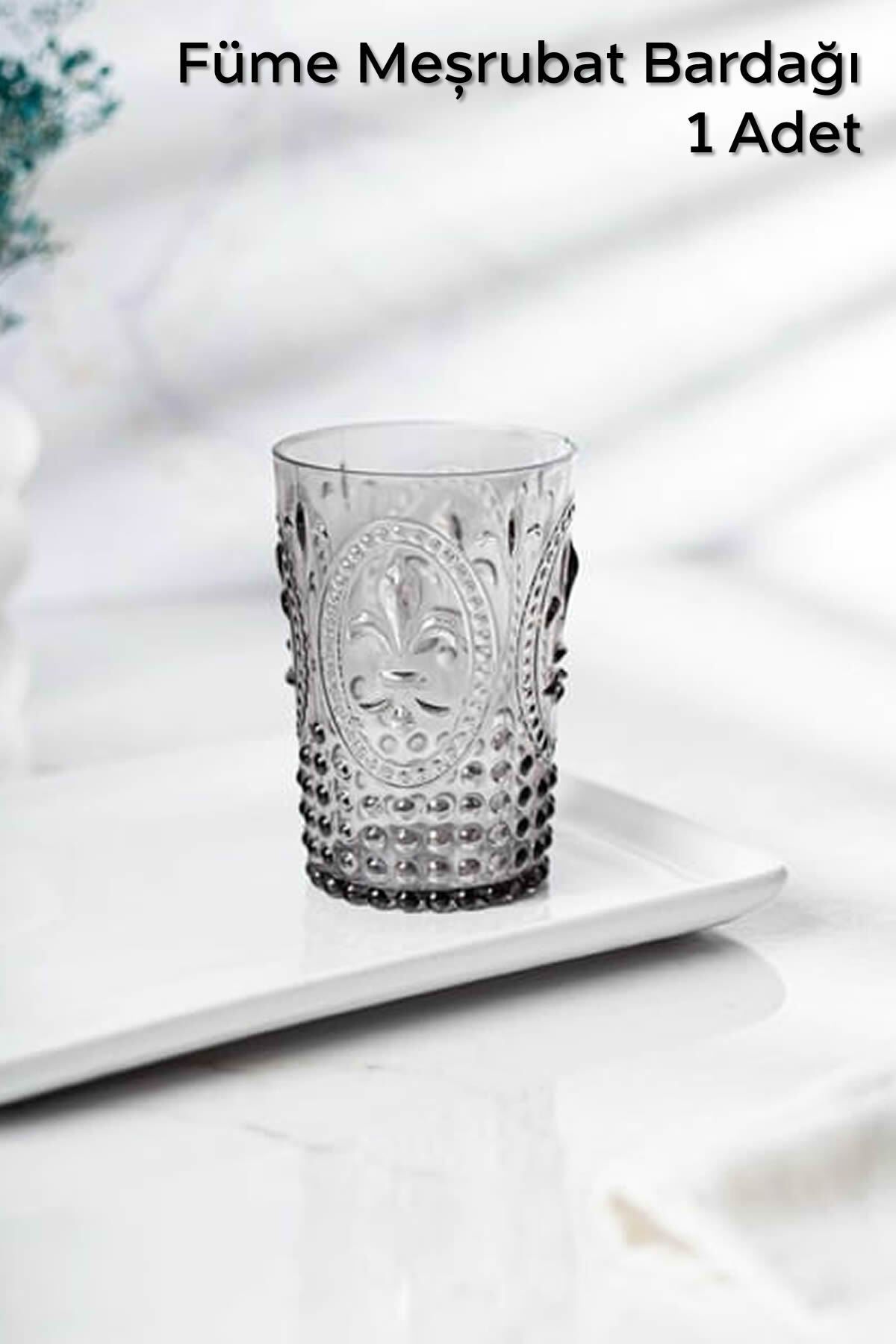 ARVALE 1 Adet Akrilik Füme Meşrubat Bardağı | Kahve Yanı Su Bardağı - 300 ml
