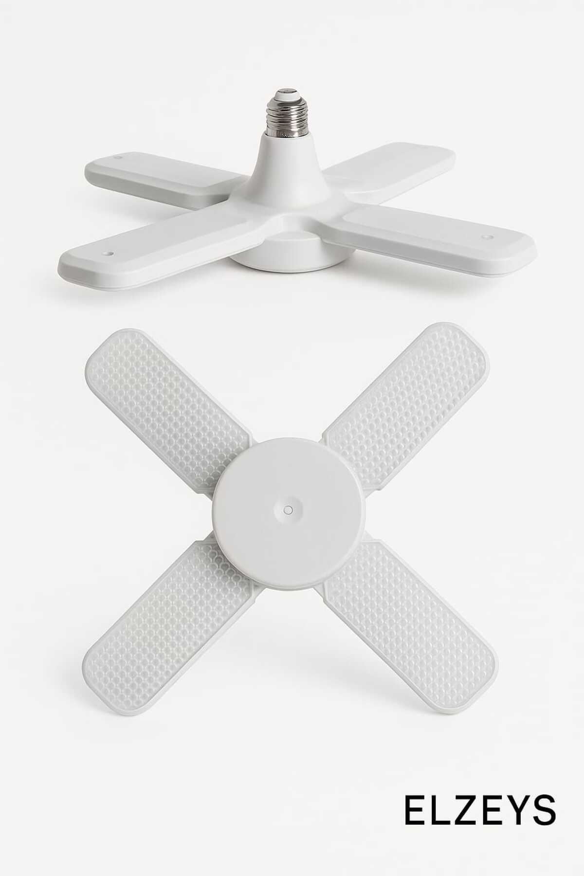 ELZEYS Kristal Pervane 4 Kanat Led Ampül 65W 6000 Lümen Süper Güçlü E27 Lamba A Kalite Beyaz Işık