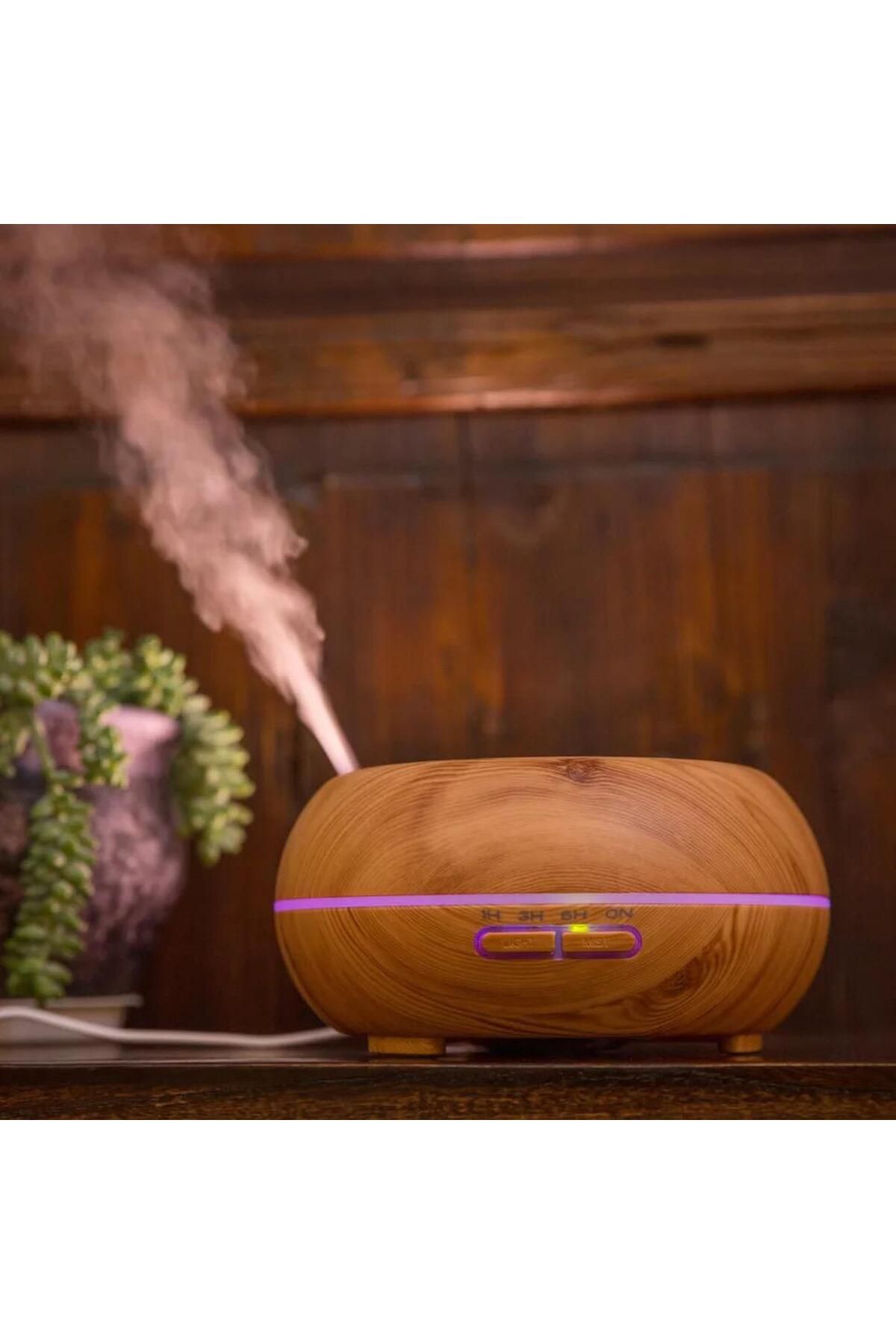 MACVI-Macvi® Aromatherapy Diffuser 550 ml, Beige, with 7-color LED and humidifier function 7
