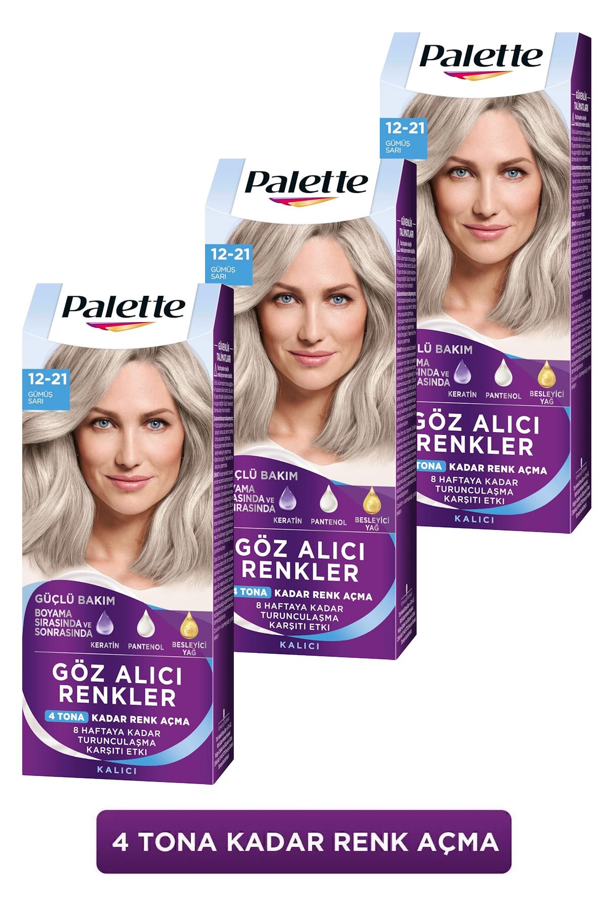 Palette Göz Alıcı Renkler 12-21 Gümüş Sarı x 3 Adet